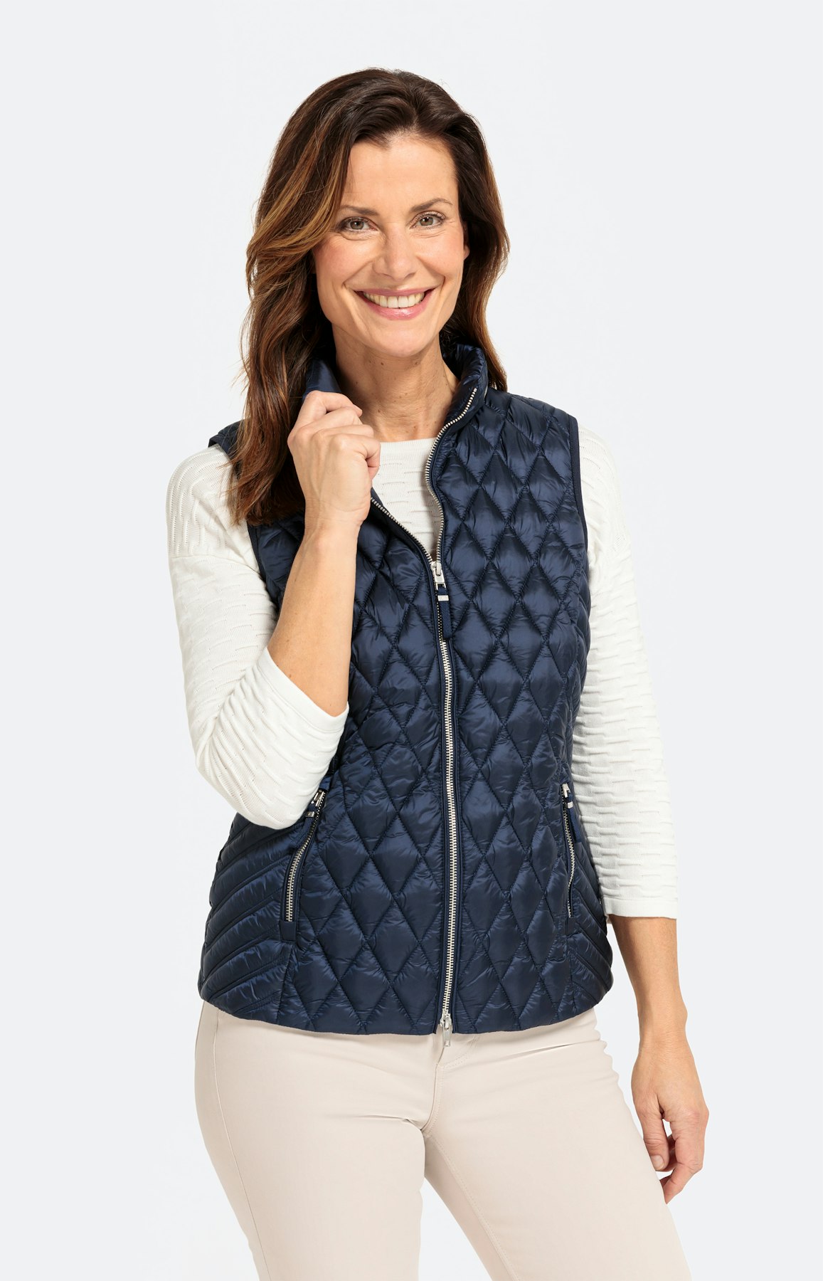 Steppweste mit Stehkragen