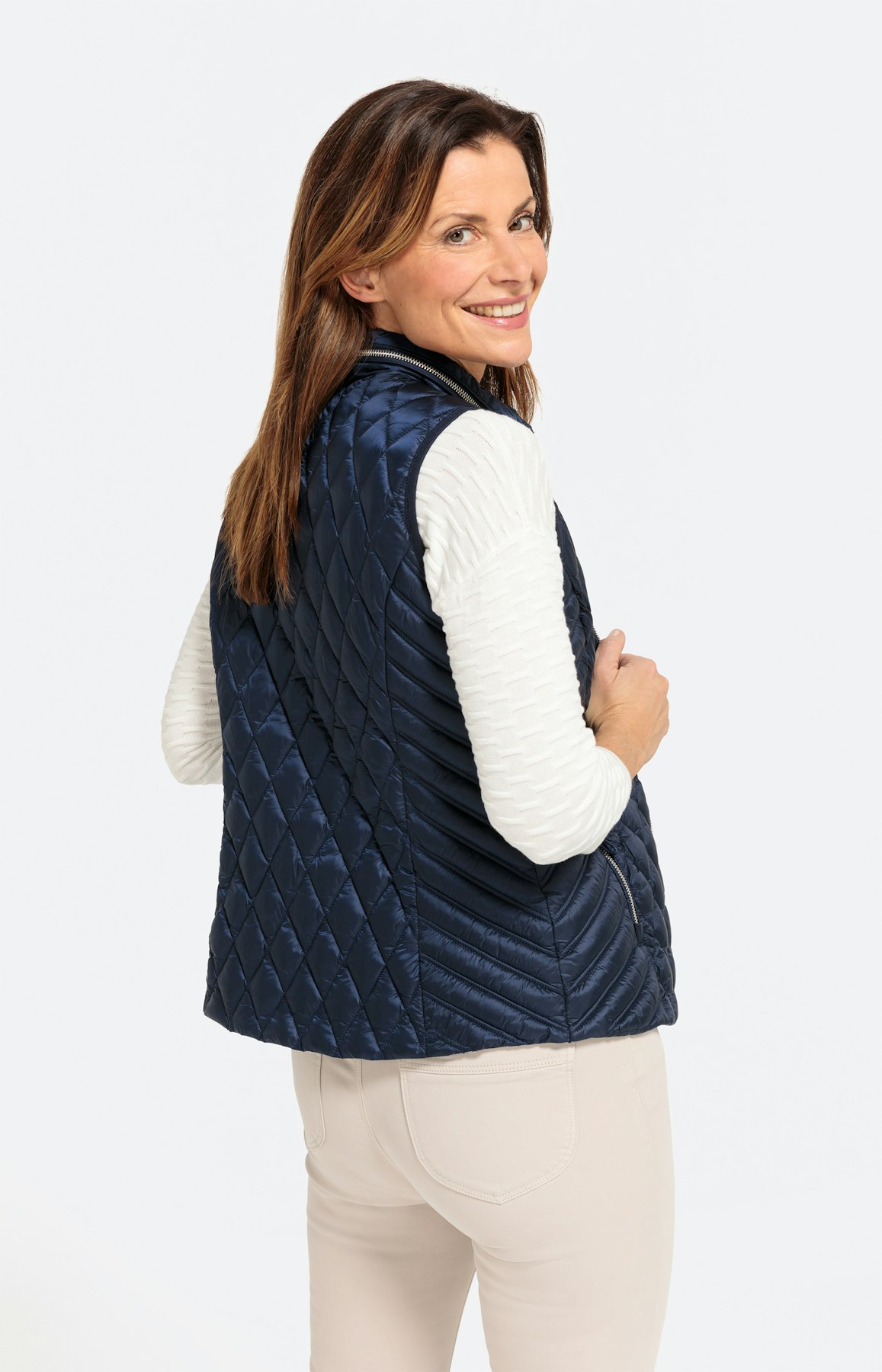 Steppweste mit Stehkragen