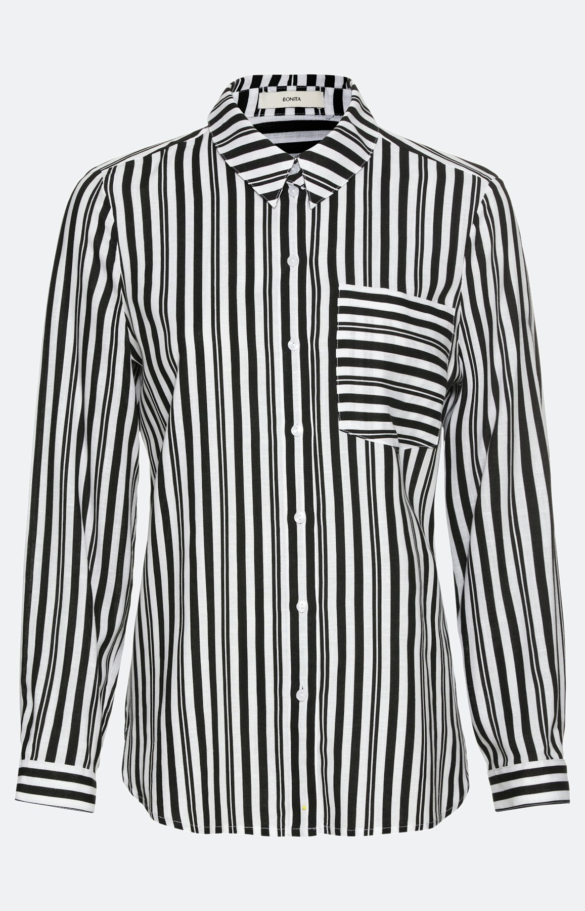 Gestreepte blouse met kent-kraag