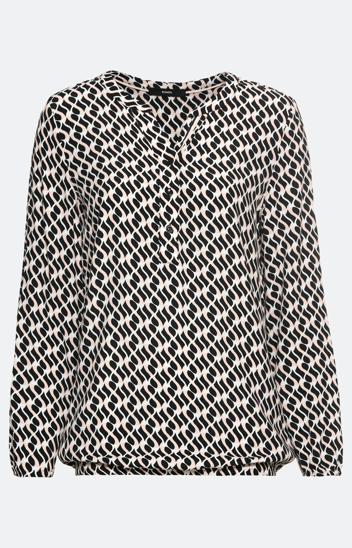 Schlupfbluse mit halber Knopfleiste