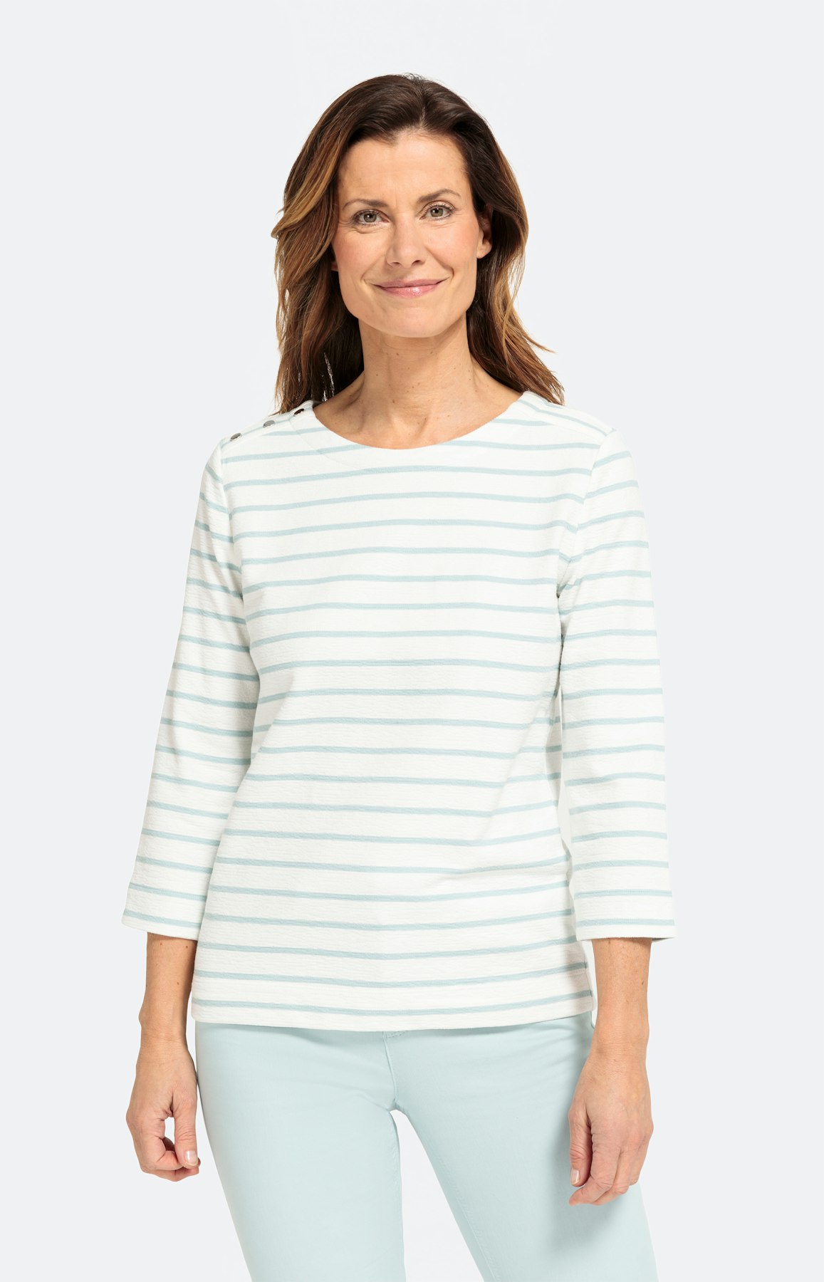 Sweatshirt mit 3/4-Ärmel und Knopfdetail