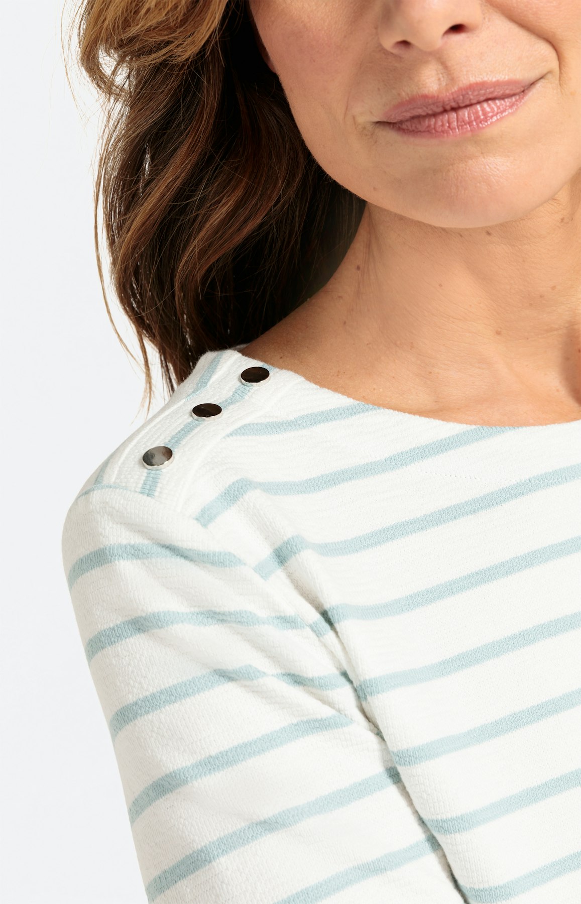 Sweatshirt mit 3/4-Ärmel und Knopfdetail