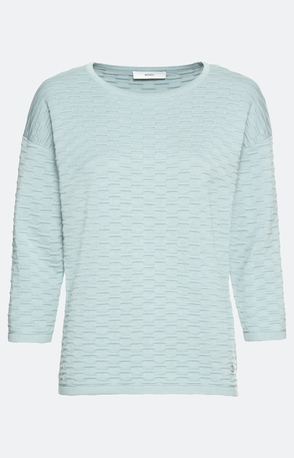 Struktur-Pullover mit 3/4-Ärmel