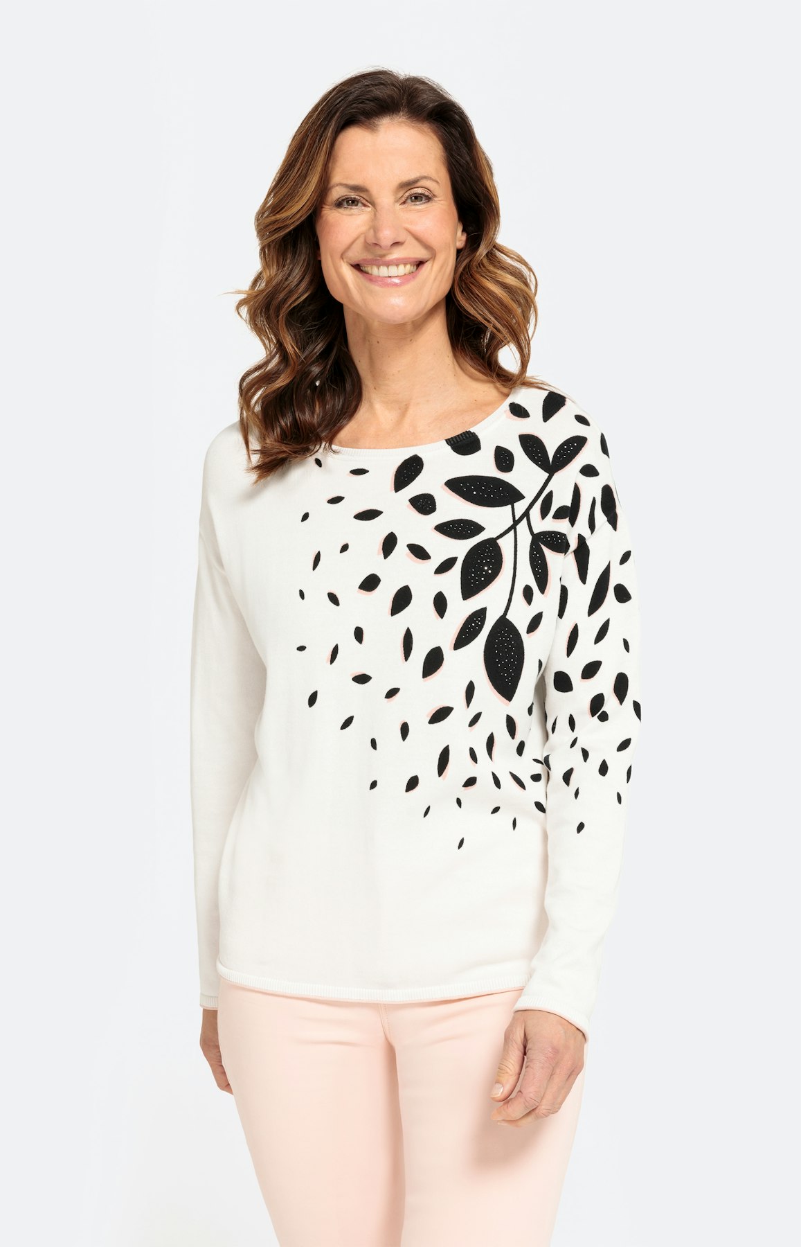 Feinstrickpullover mit Strassdetails