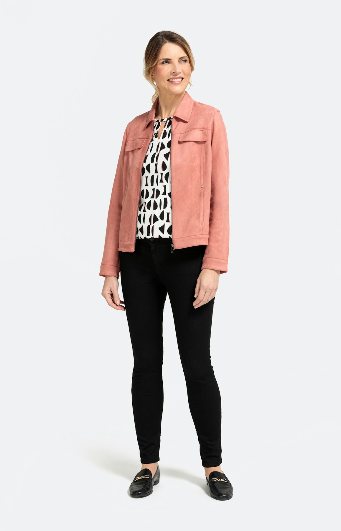 Jacke in Velourslederoptik