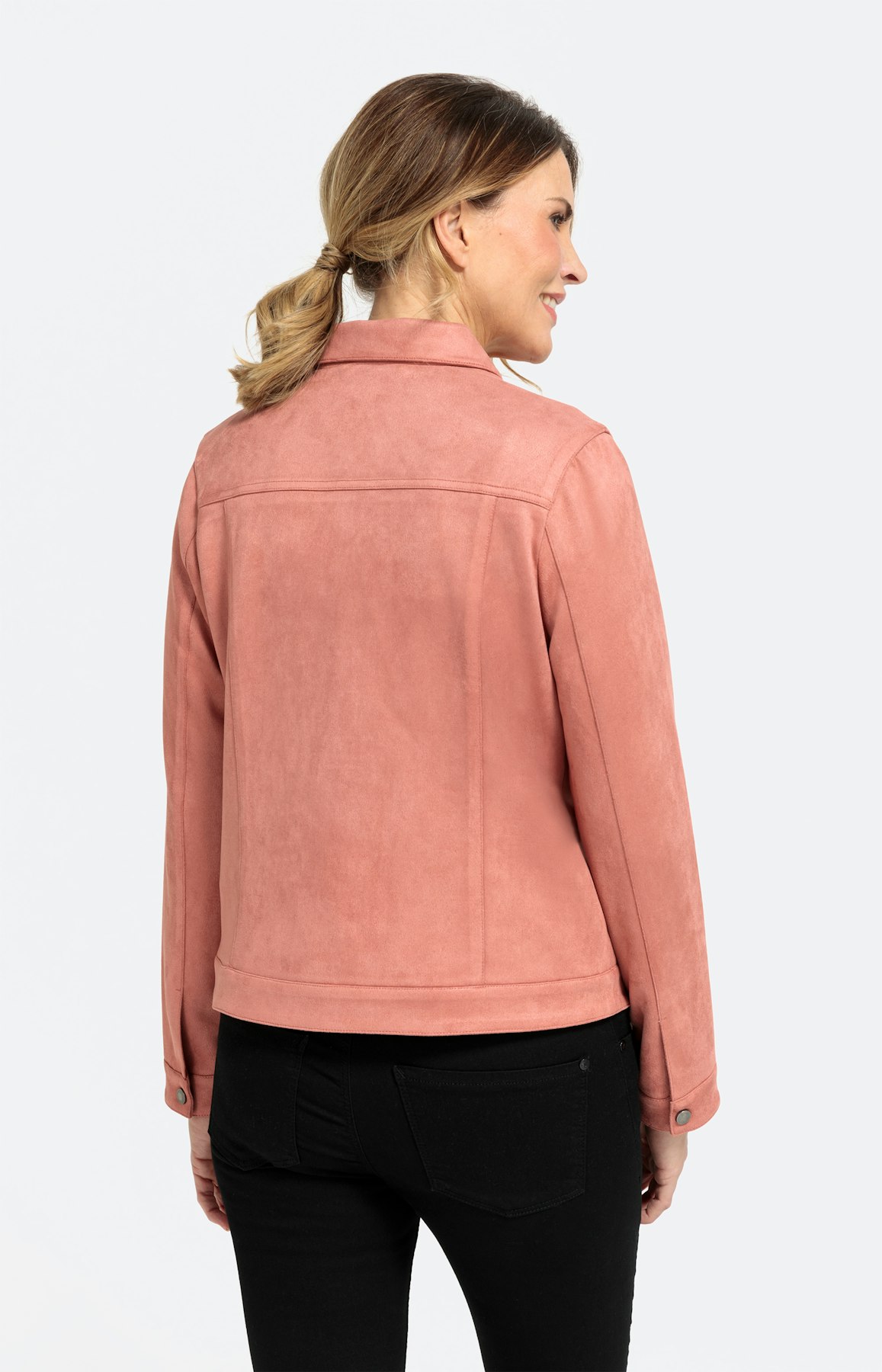 Jacke in Velourslederoptik