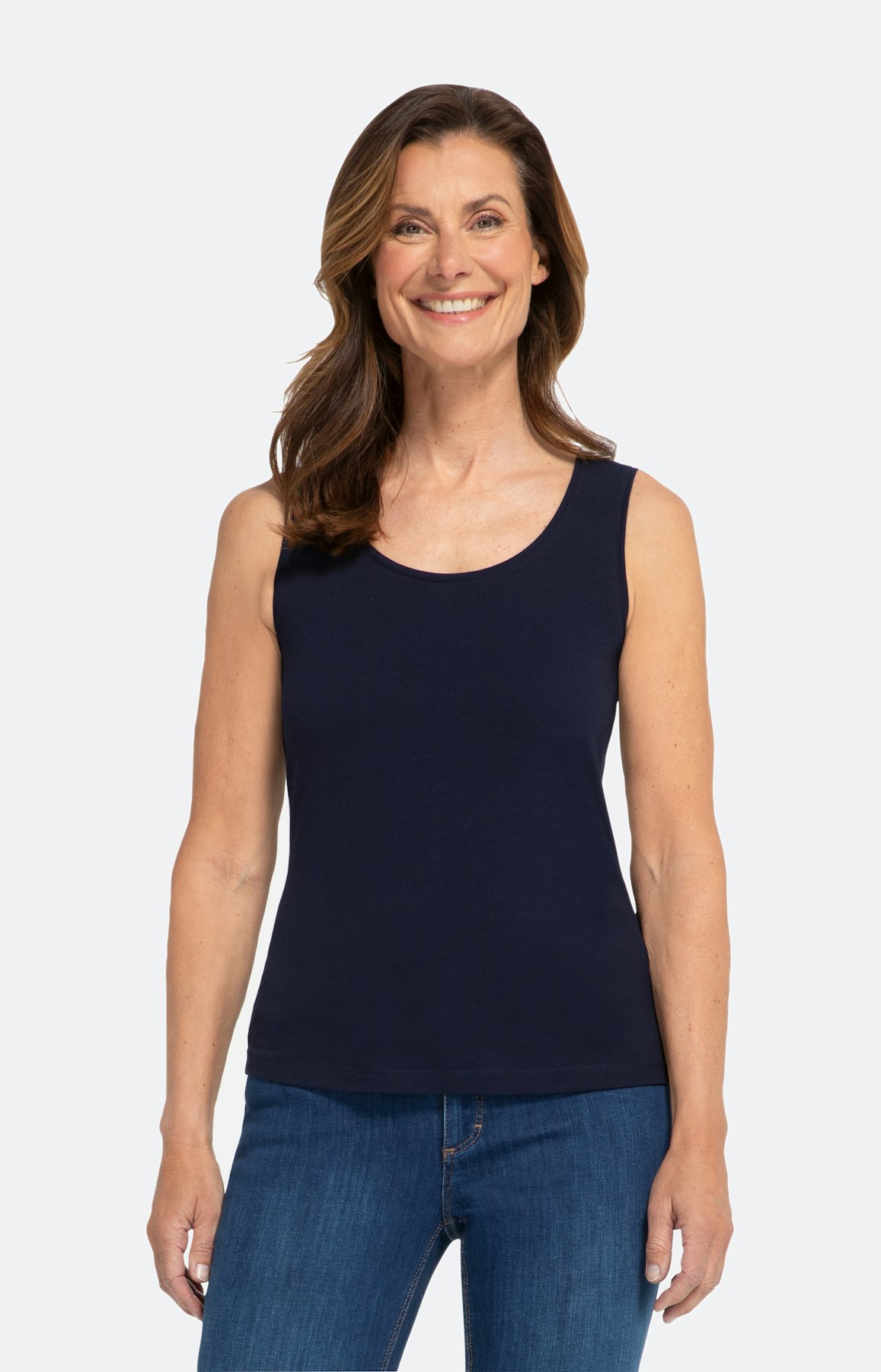 Basic bio cotton top, dark navy