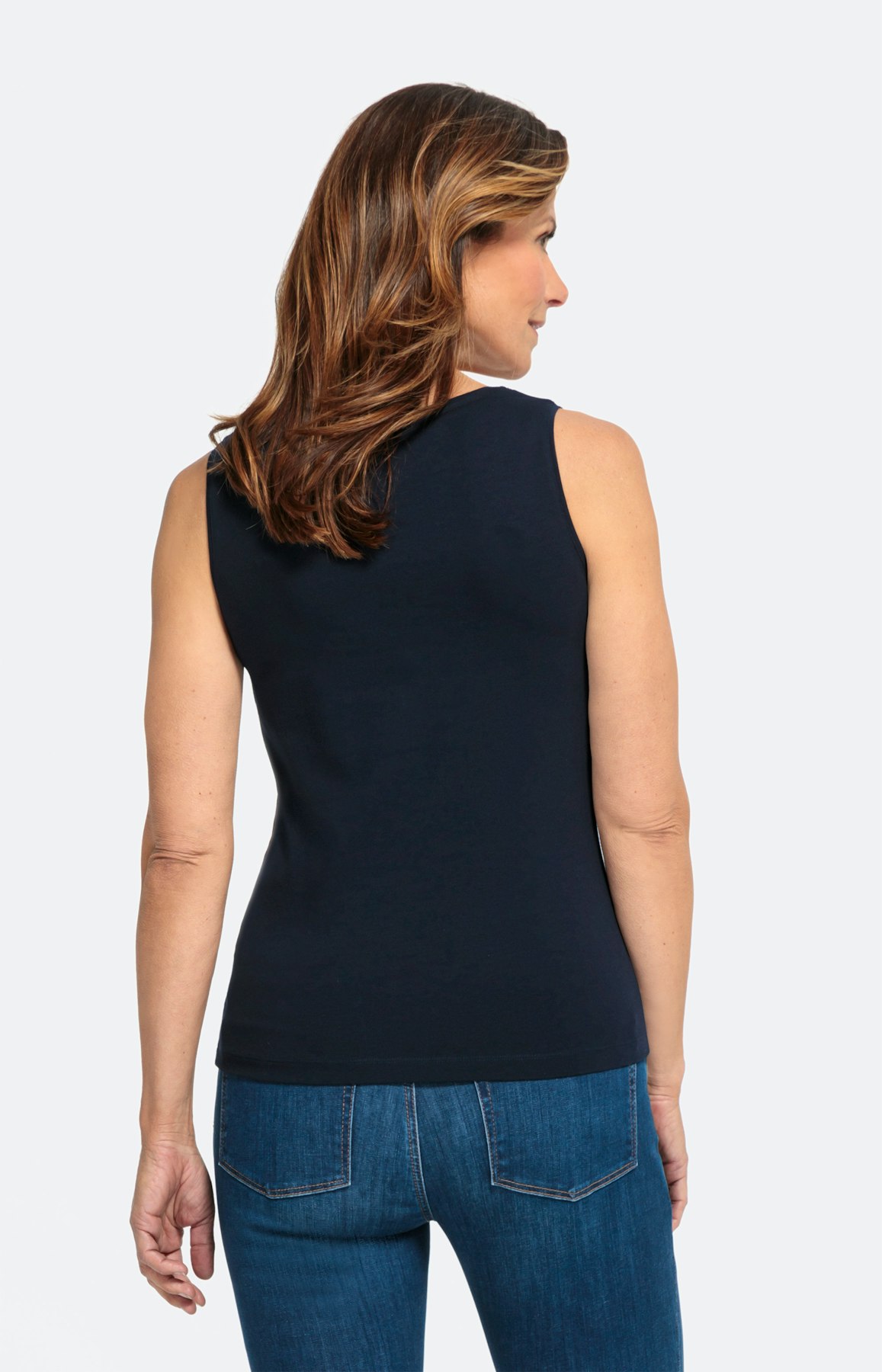 Basic bio cotton top, dark navy