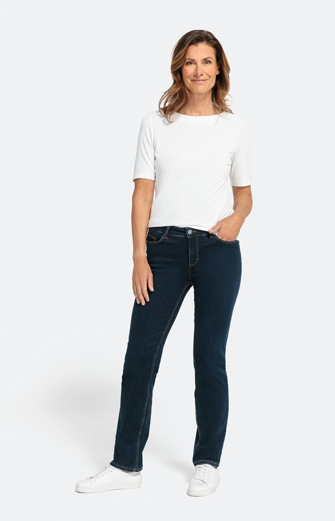 Basic T-shirt met 1/2 mouwen, wit