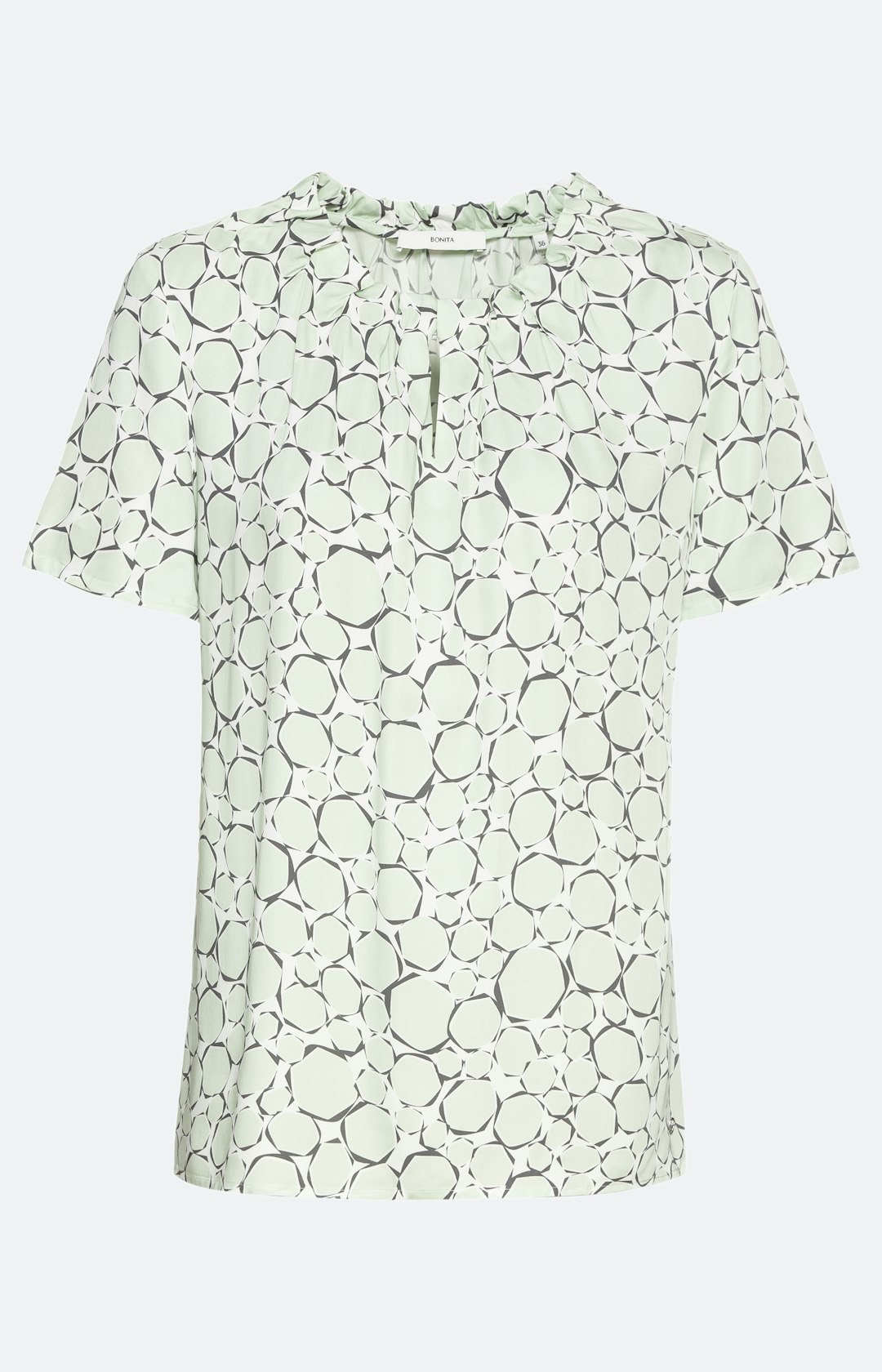 Kurzarm-Bluse mit All Over-Muster