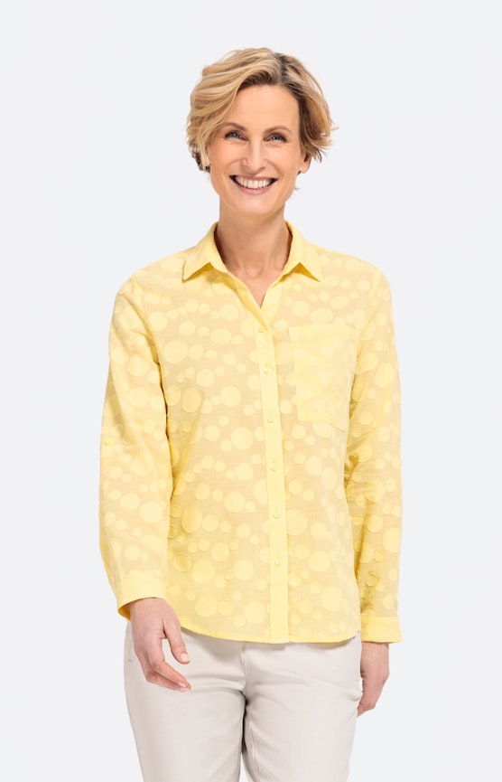 Jaquard blouse met oprolmouwen