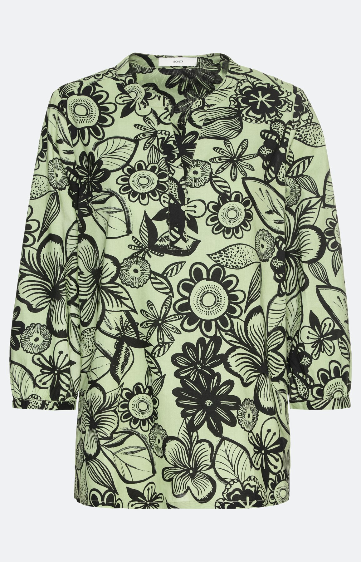 Gemusterte Schlupfbluse mit 3/4-Ärmel