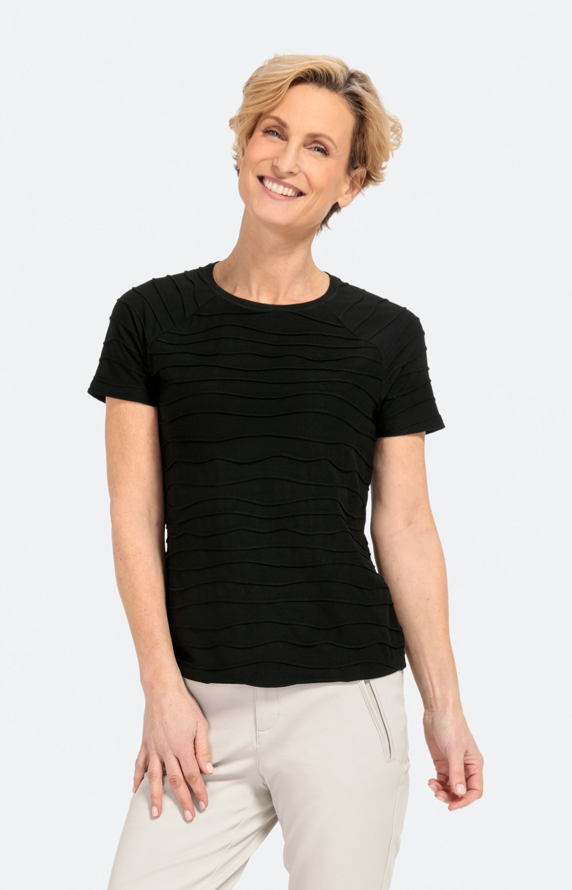 T-Shirt mit Wellenstruktur