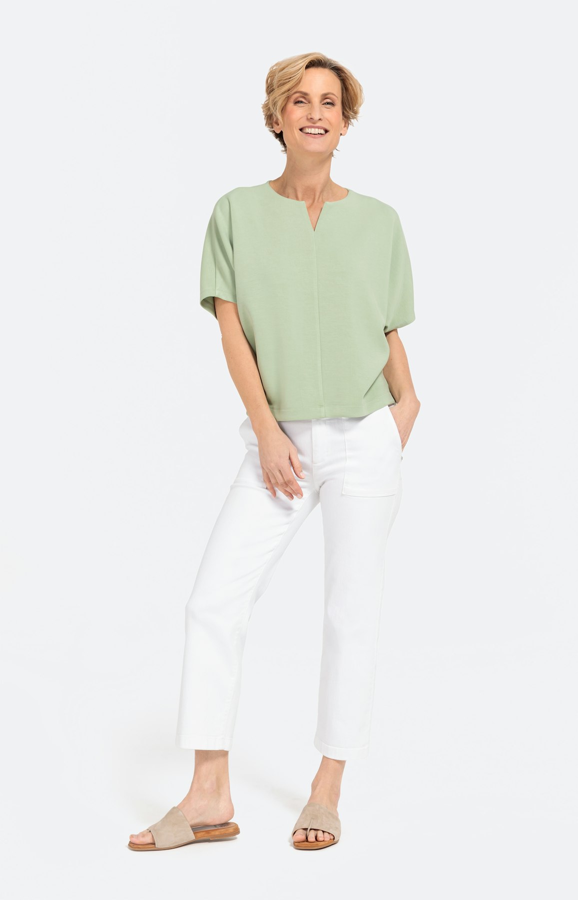 Sweatshirt mit kurzen Fledermausärmeln