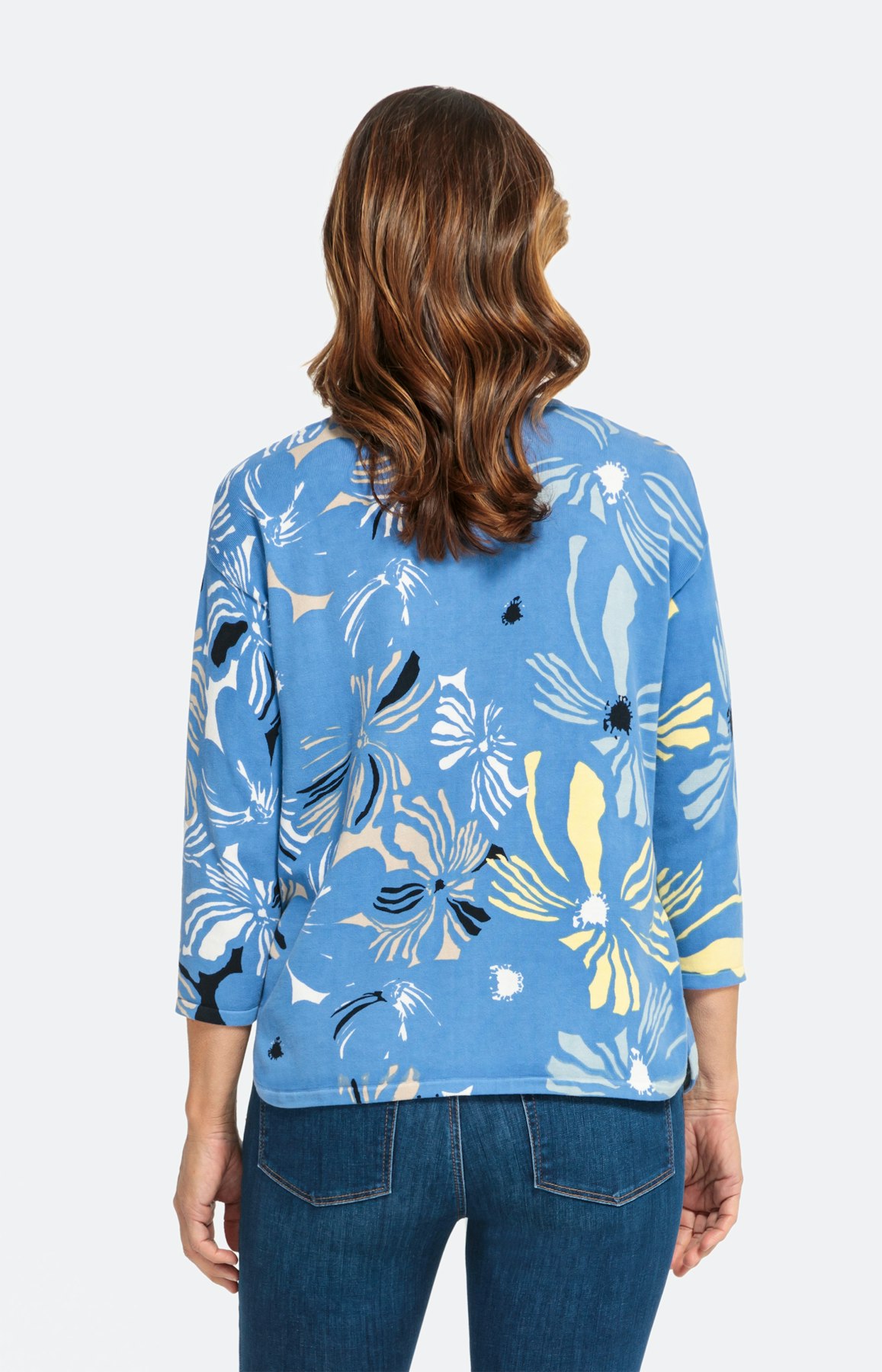 Feinstrickpullover mit 3/4-Ärmel