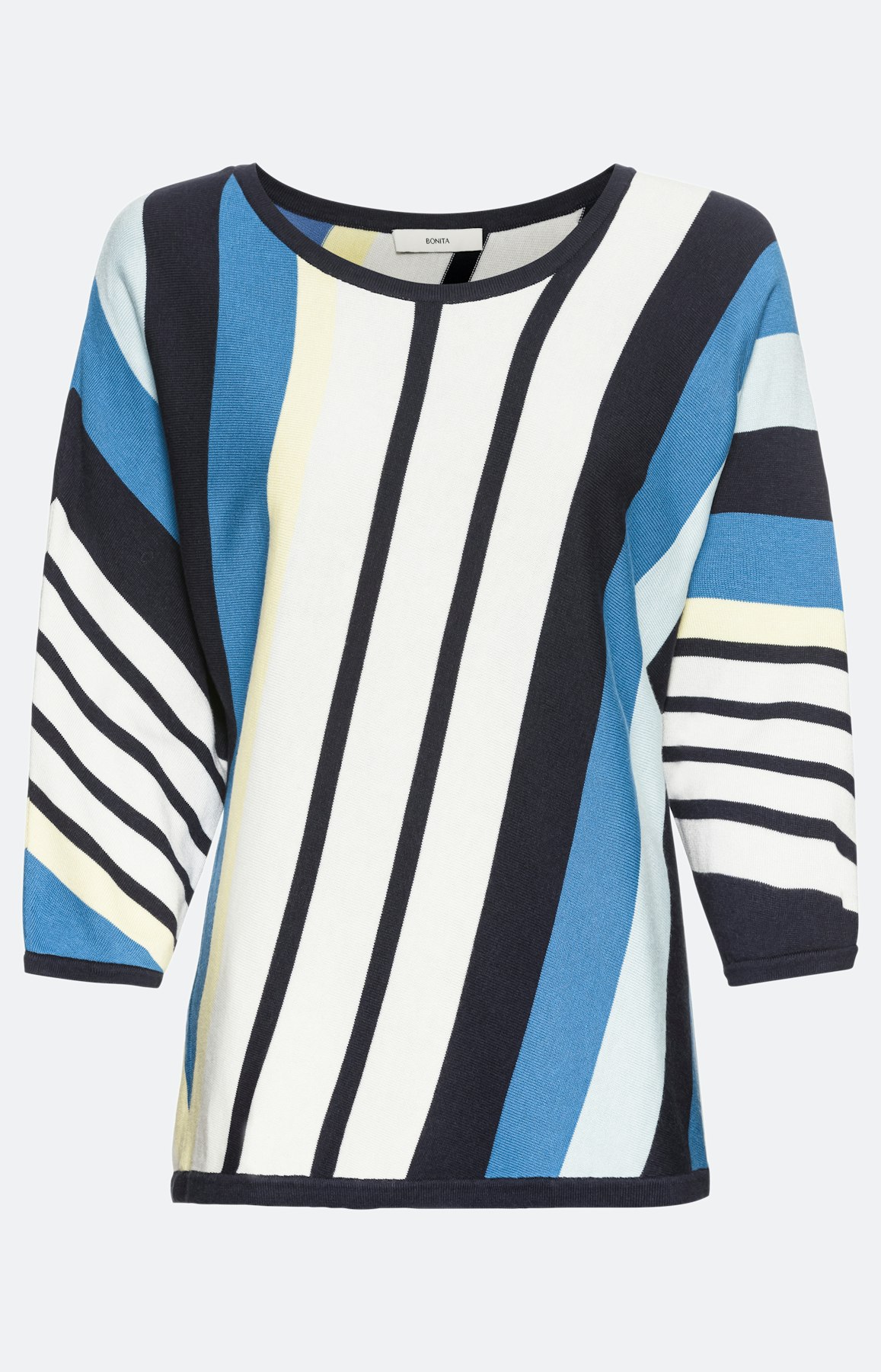 Gestreifter Feinstrickpullover