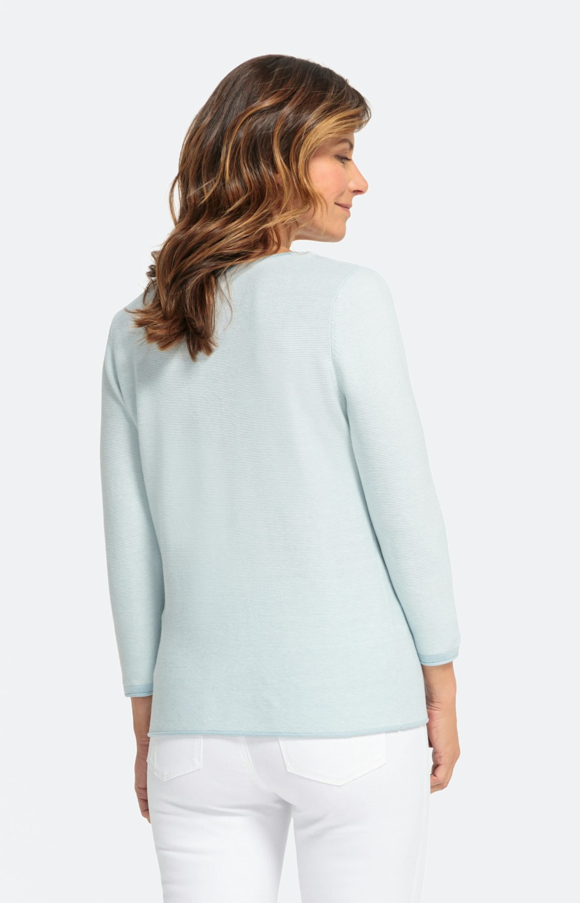 Feinstrickpullover mit 3/4-Armlänge