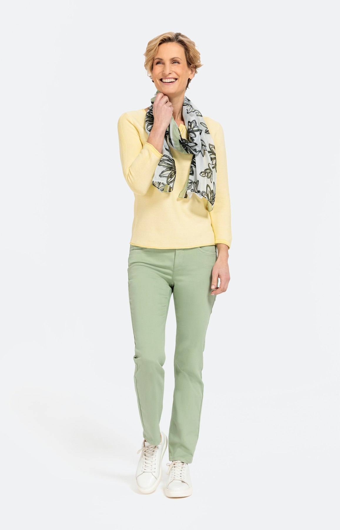 Feinstrickpullover mit 3/4-Ärmel