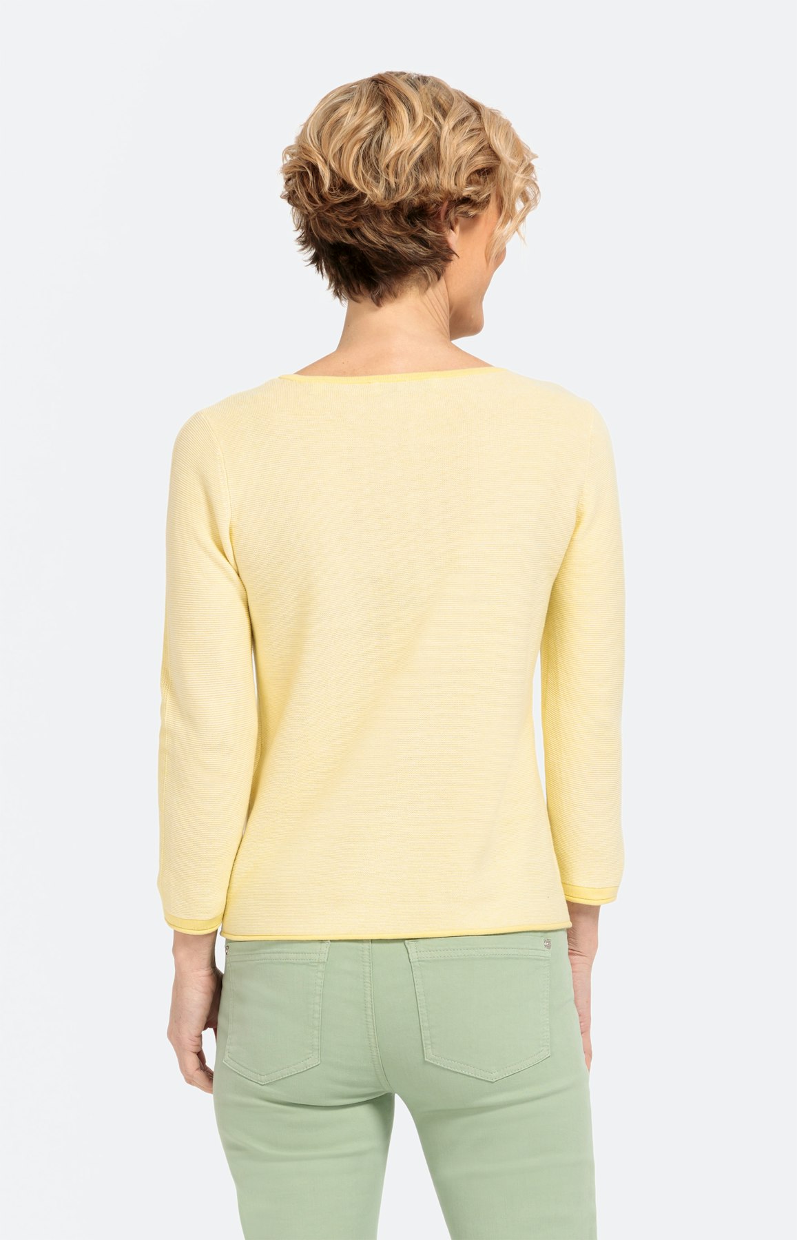 Feinstrickpullover mit 3/4-Ärmel