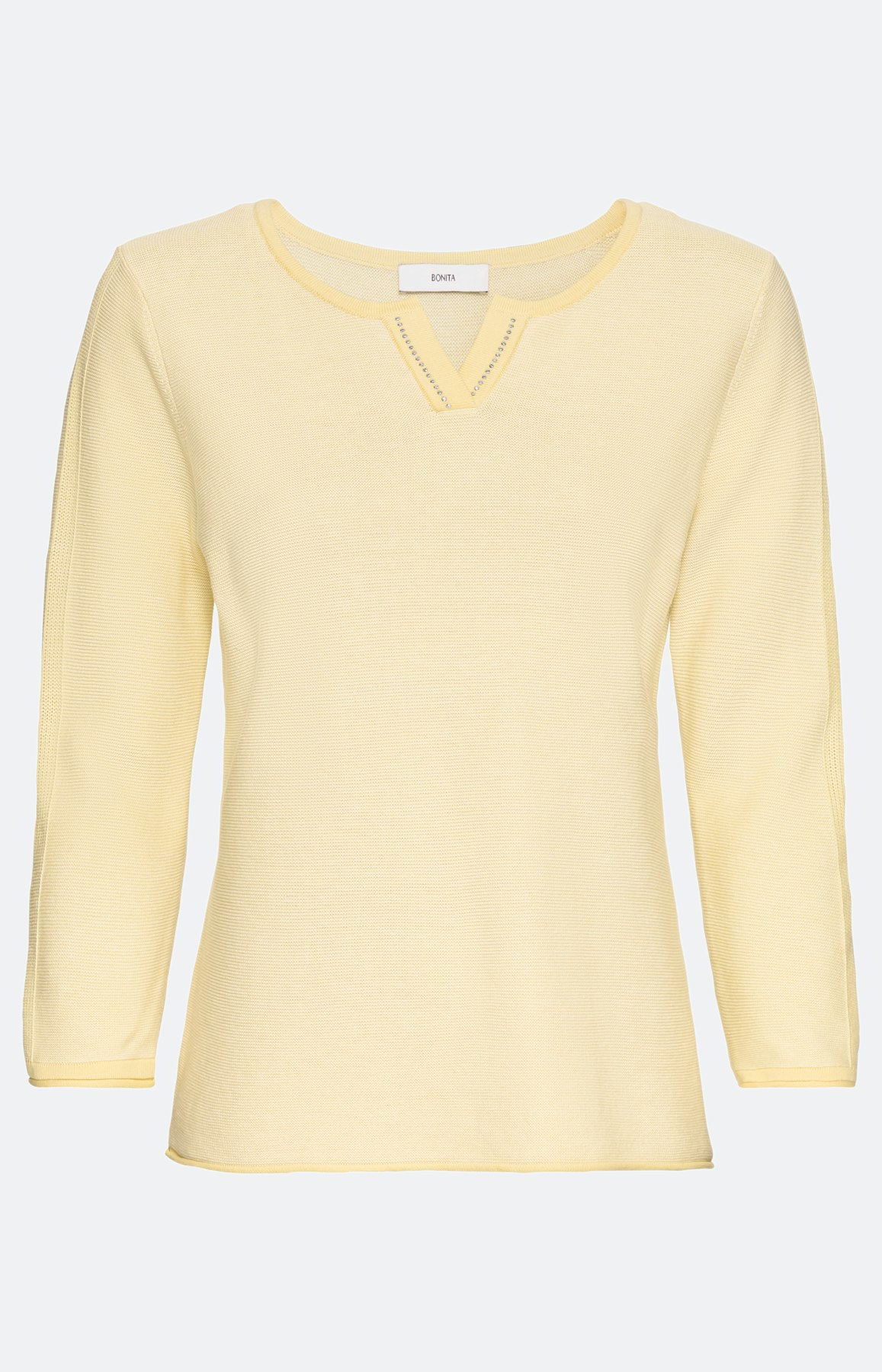 Feinstrickpullover mit 3/4-Ärmel