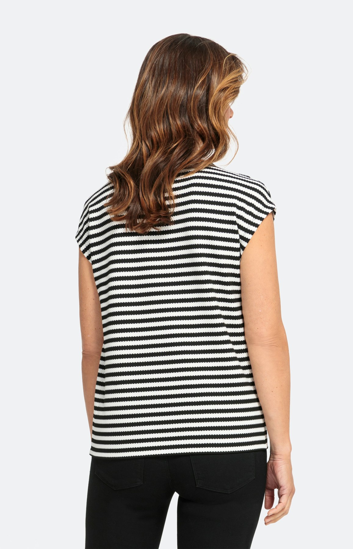 Streifenshirt mit kurzem Ärmel