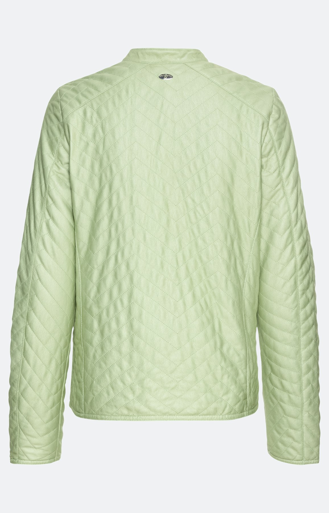 Kurze Kunstlederjacke mit Stehkragen