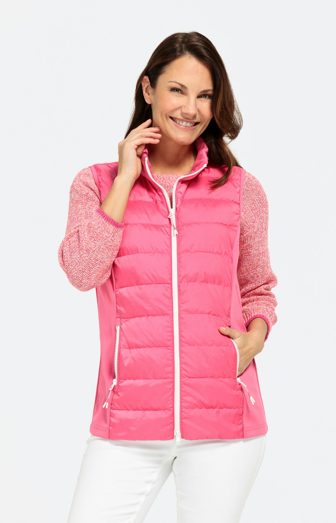 Sportive Steppweste mit Seiteneinsatz