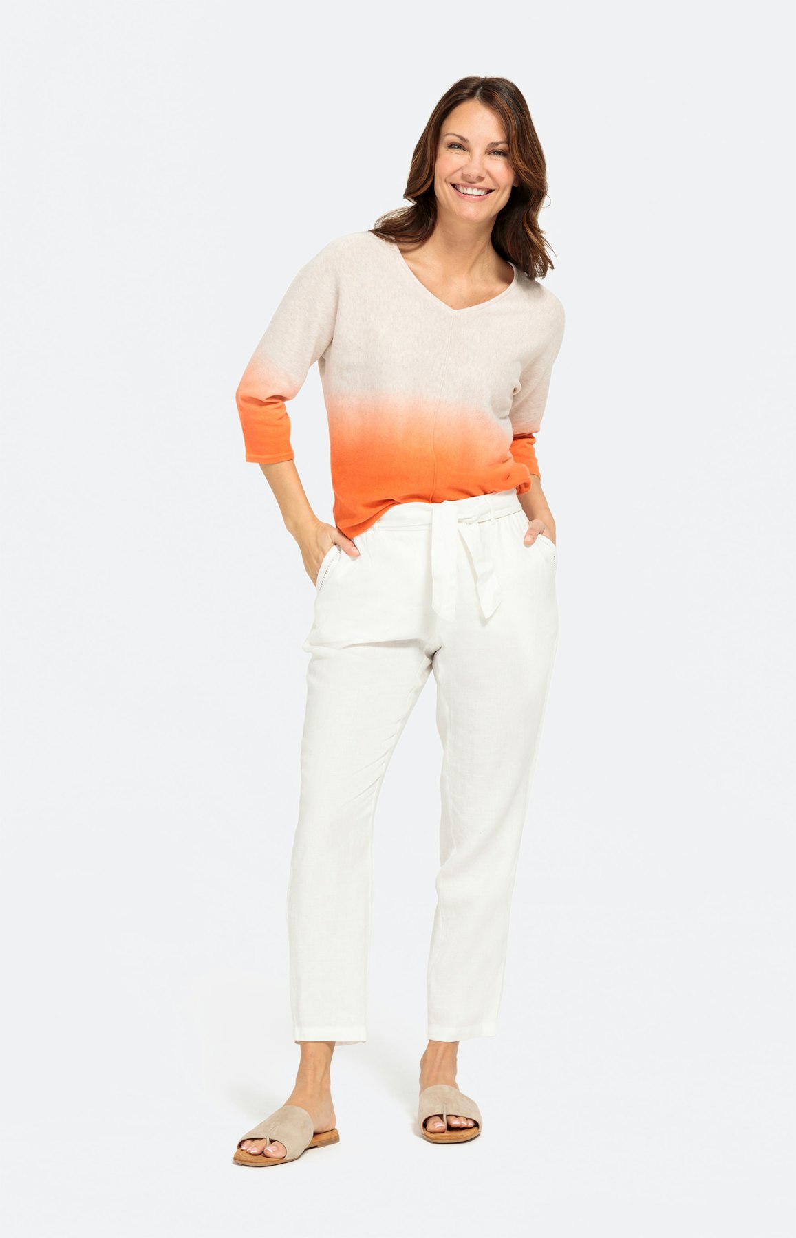 Feinstrickpullover mit Farbverlauf