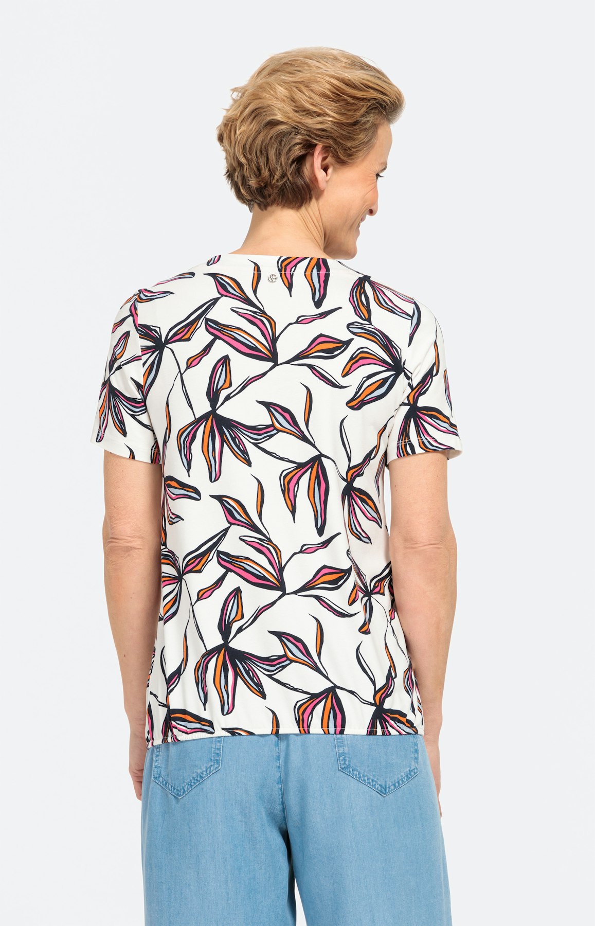 T-Shirt mit Blumenmuster und Gummibund