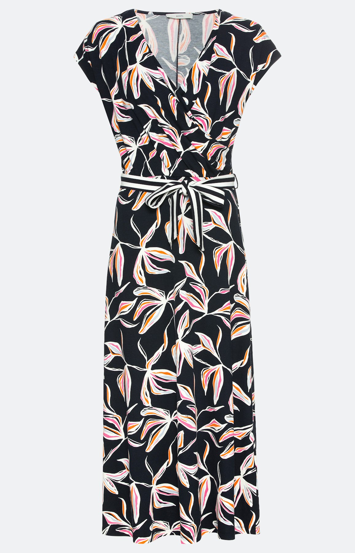 Gemustertes Jerseykleid in Wickeloptik