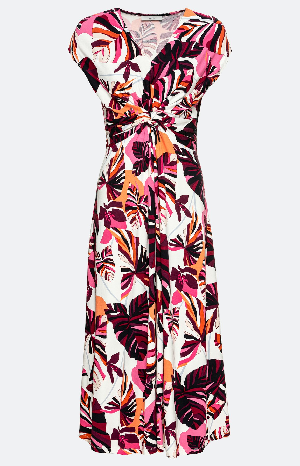 Kurzarm-Jerseykleid mit Blumenmuster