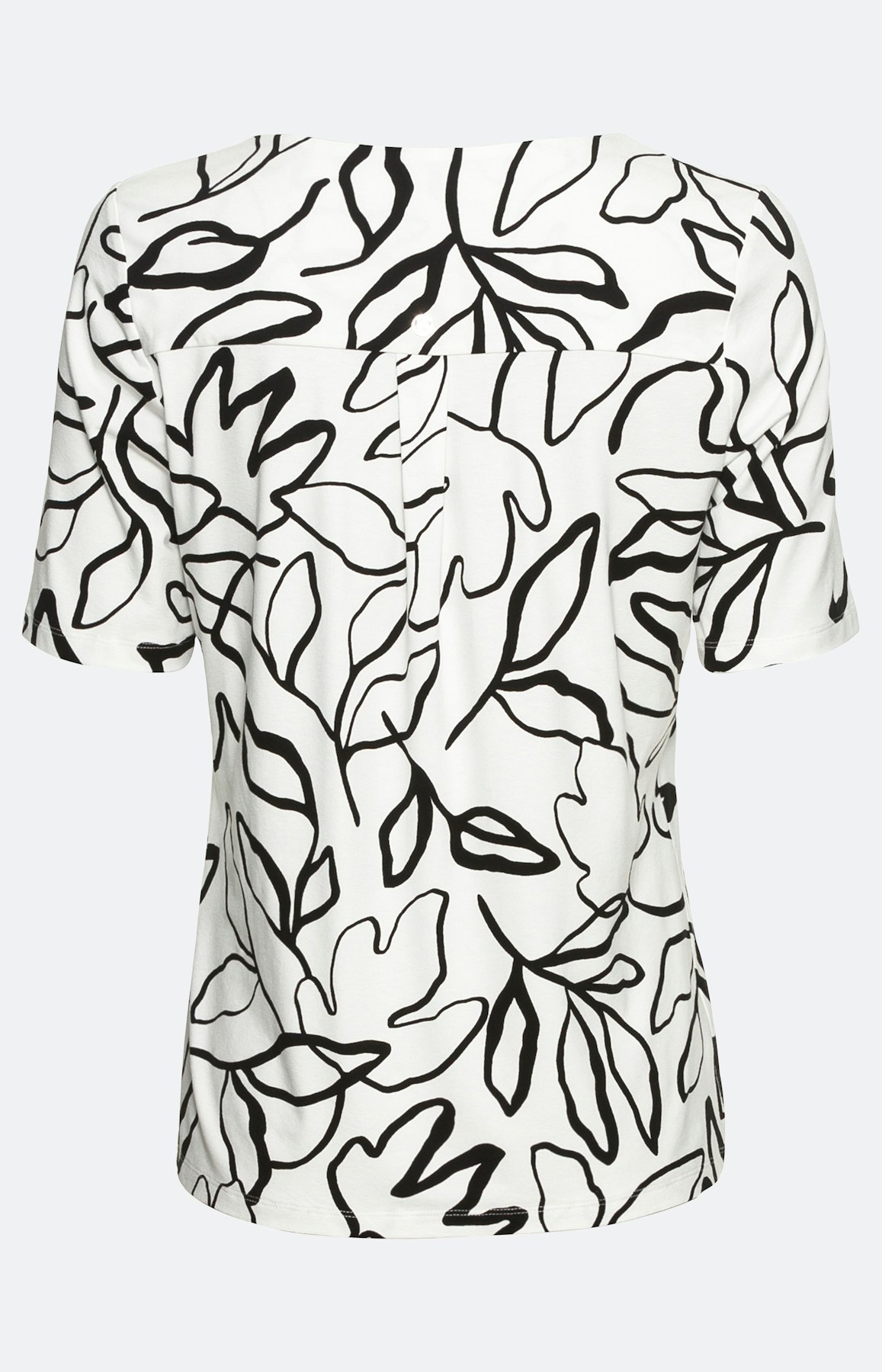 T-shirt met eyelet in bladmotief