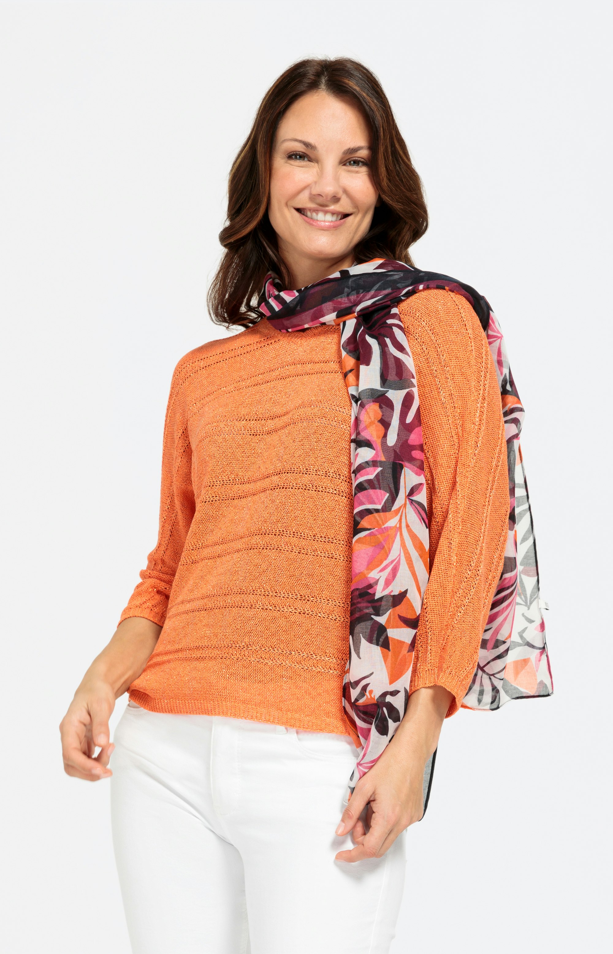 Luftiger Schal mit farbenfrohem All Over-Blumendesign – Bonita