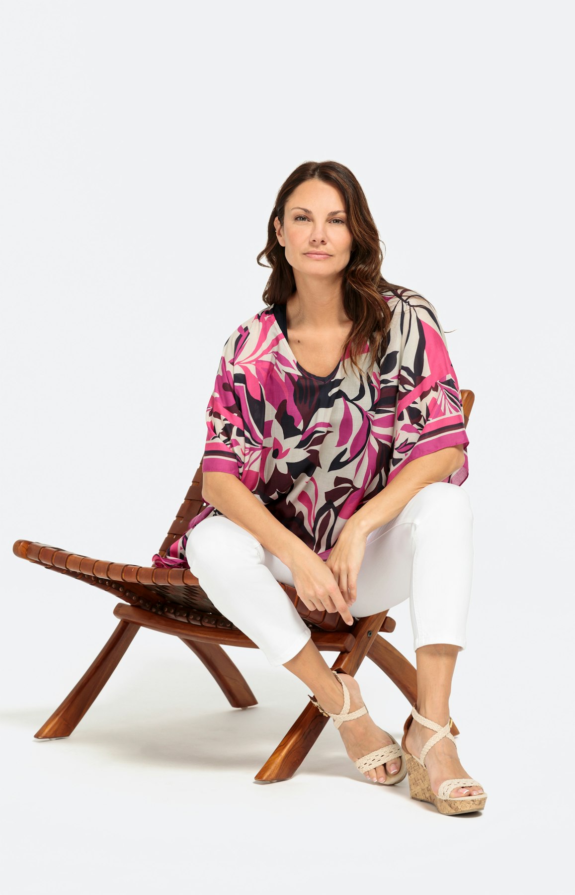 Tunika mit tropischem Blumenmuster