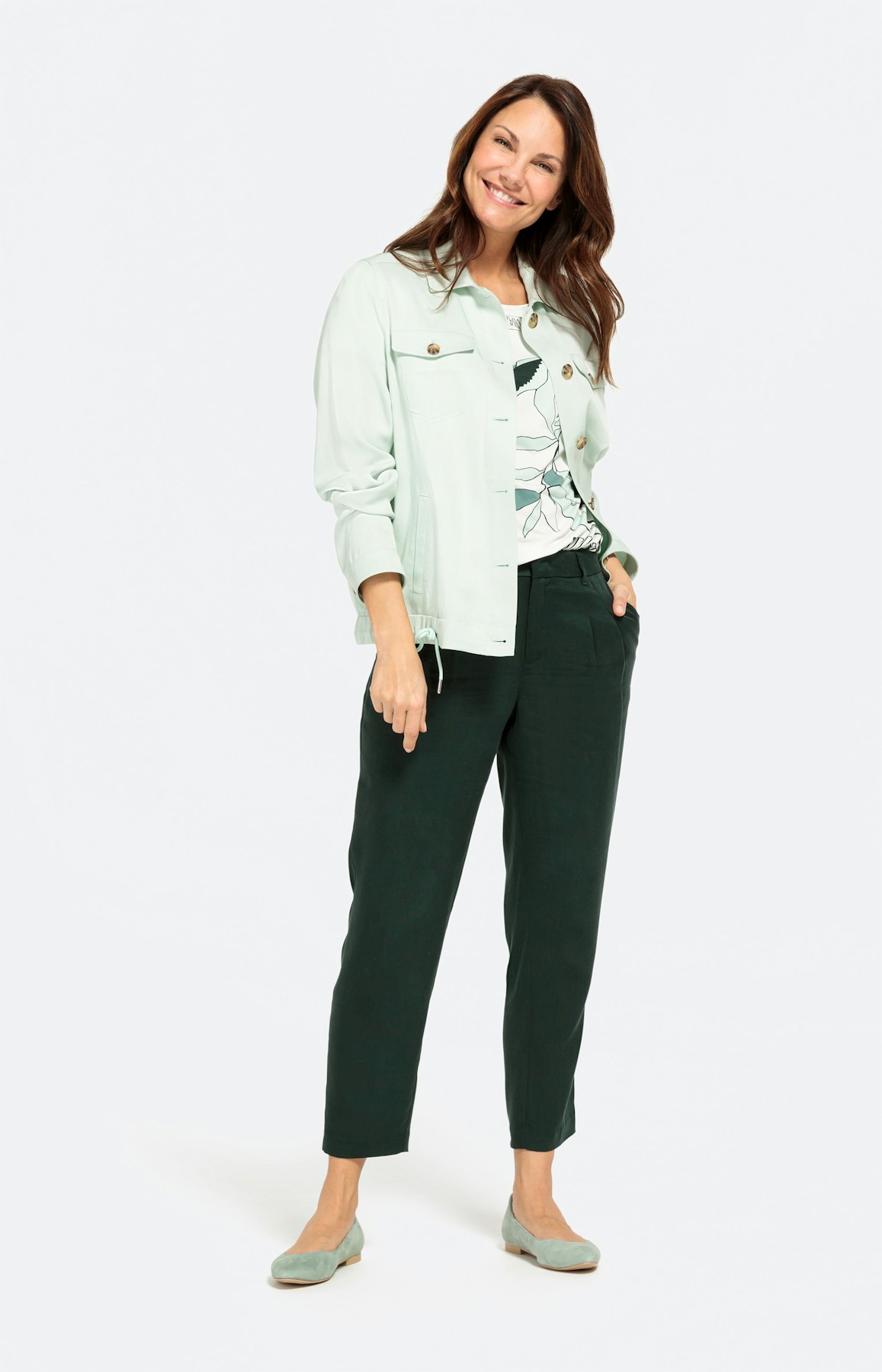 Twill jack met boxy snit