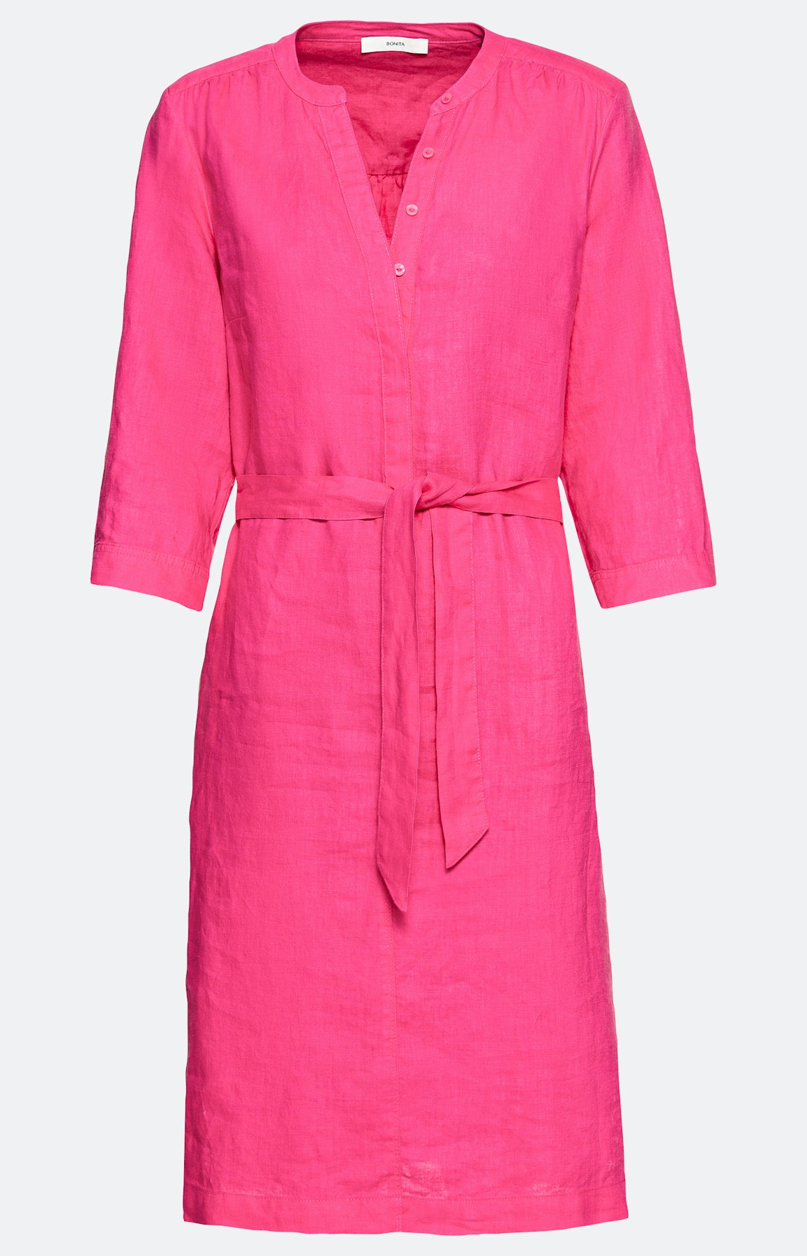 Leinenkleid im Henley-Style