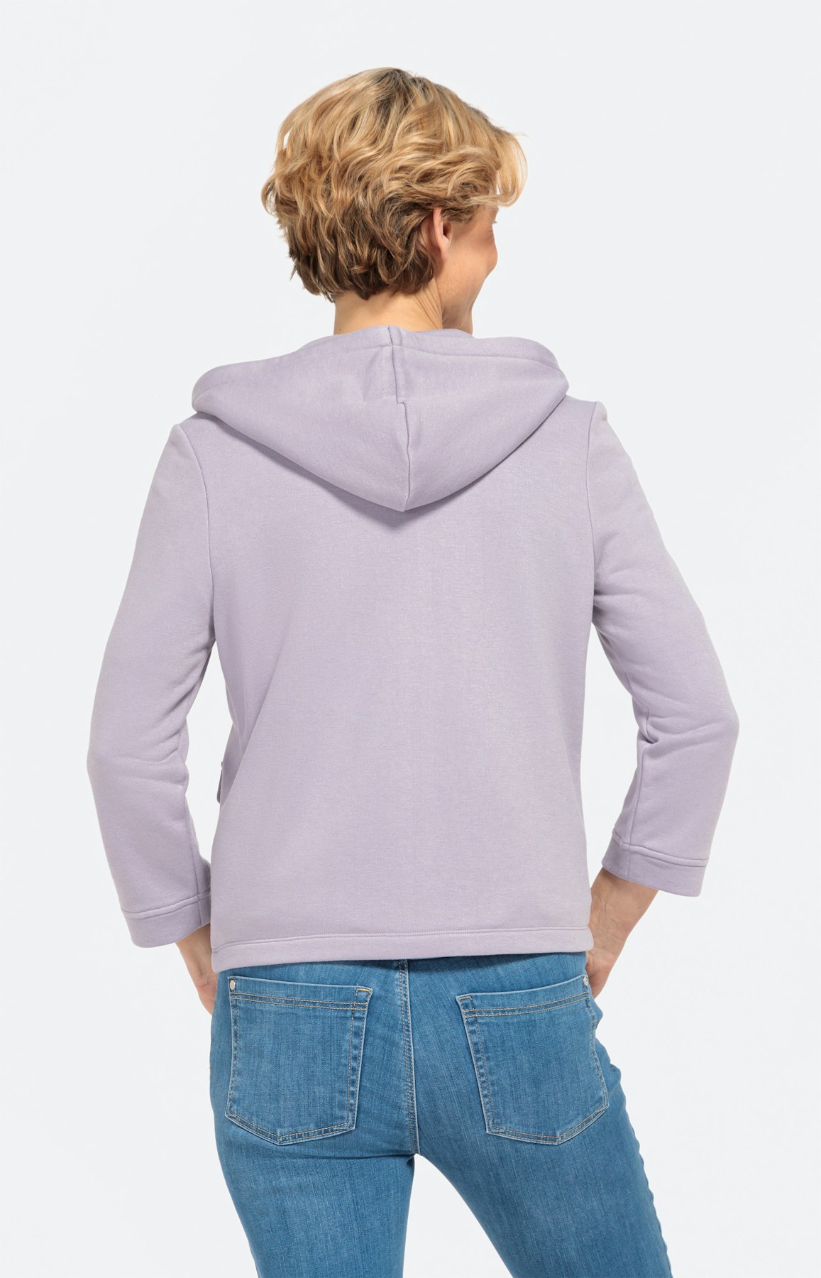 Kurze Sweatjacke mit Kapuze