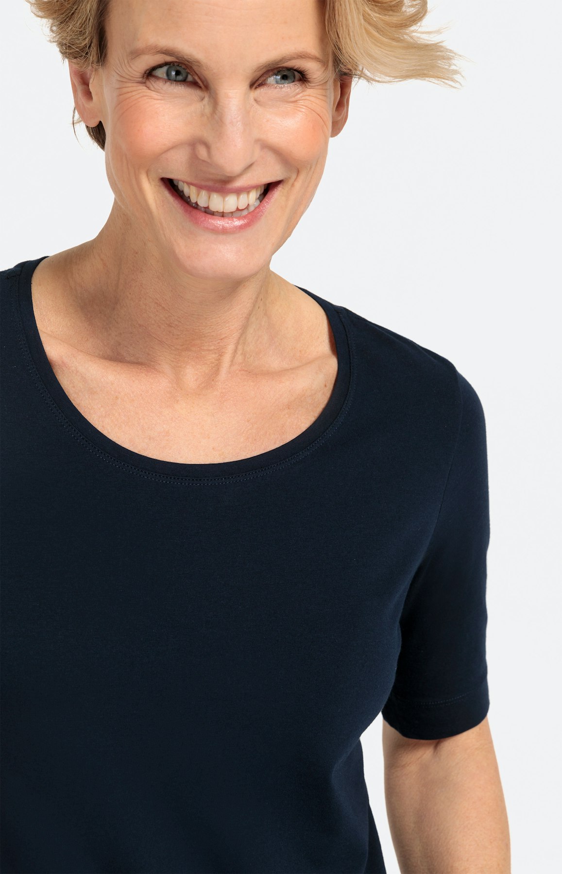 Basic T-Shirt Bio Baumwolle, navy