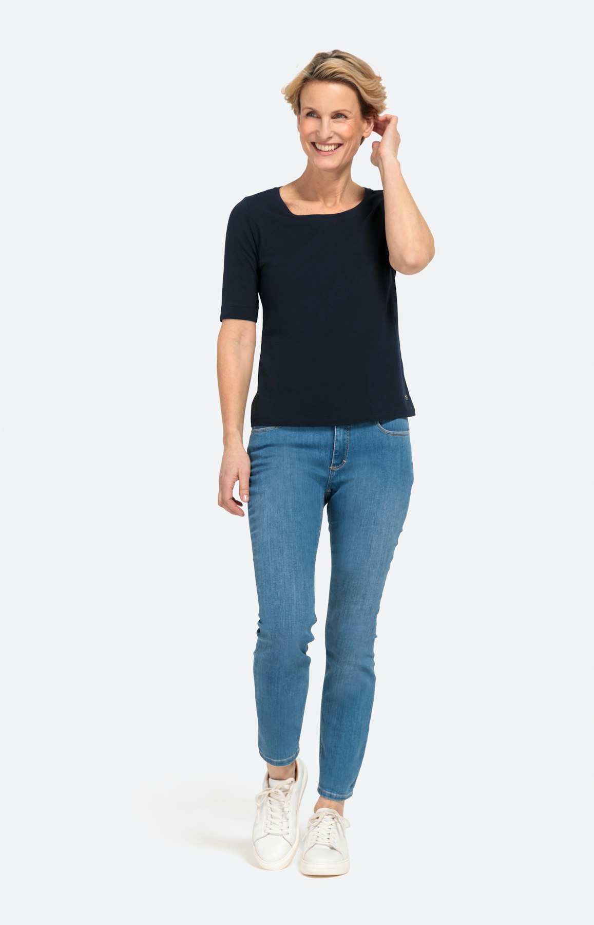 Basic T-Shirt Bio Baumwolle, navy