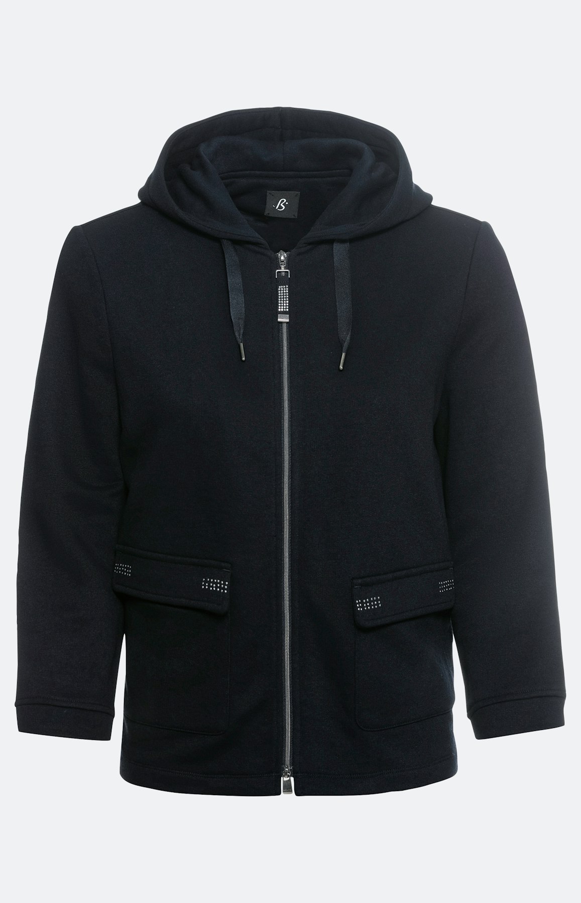 Kurze Sweatjacke mit 3/4-Ärmel