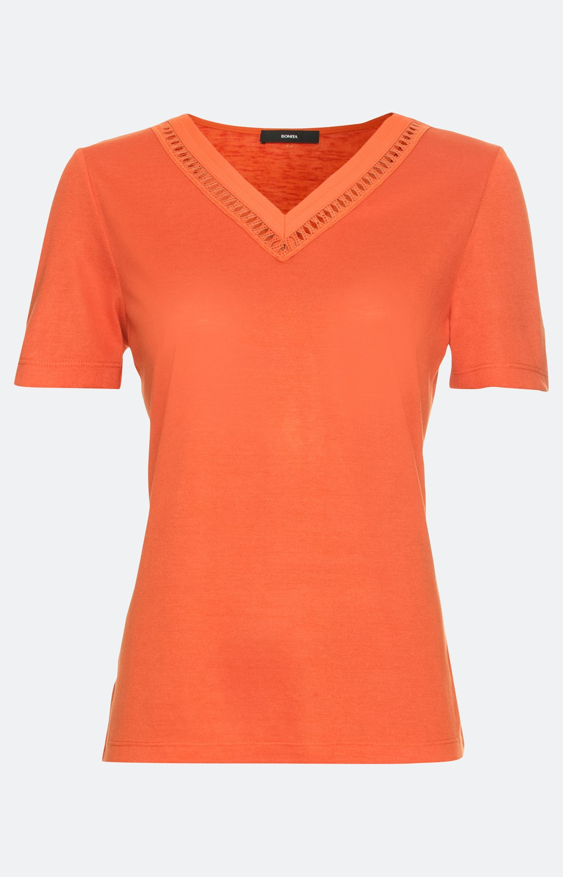 T-Shirt mit dekorativem V-Ausschnitt