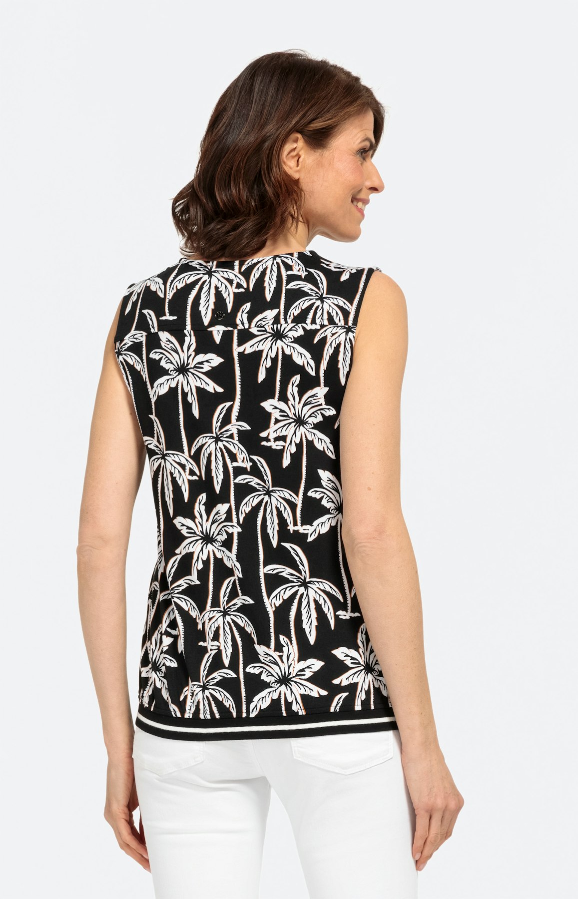 Ärmelloses Shirt mit Palmen-Print
