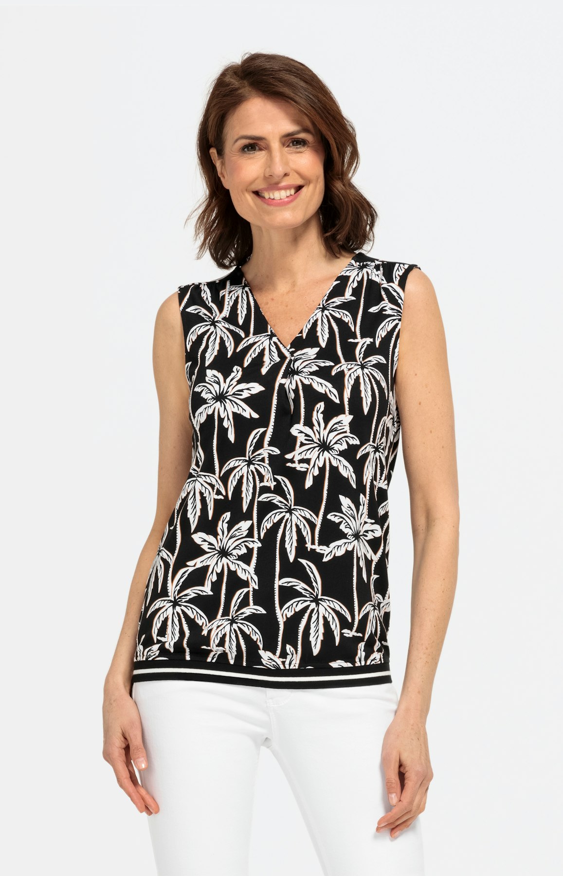 Ärmelloses Shirt mit Palmen-Print