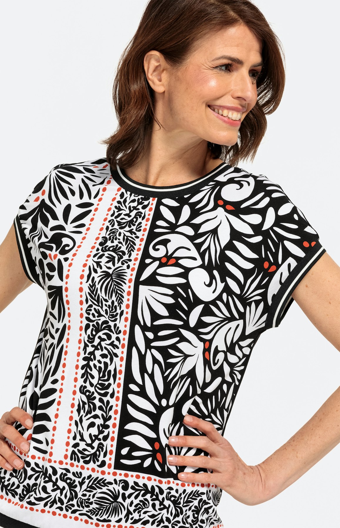 Gemustertes Kurzarm-Shirt