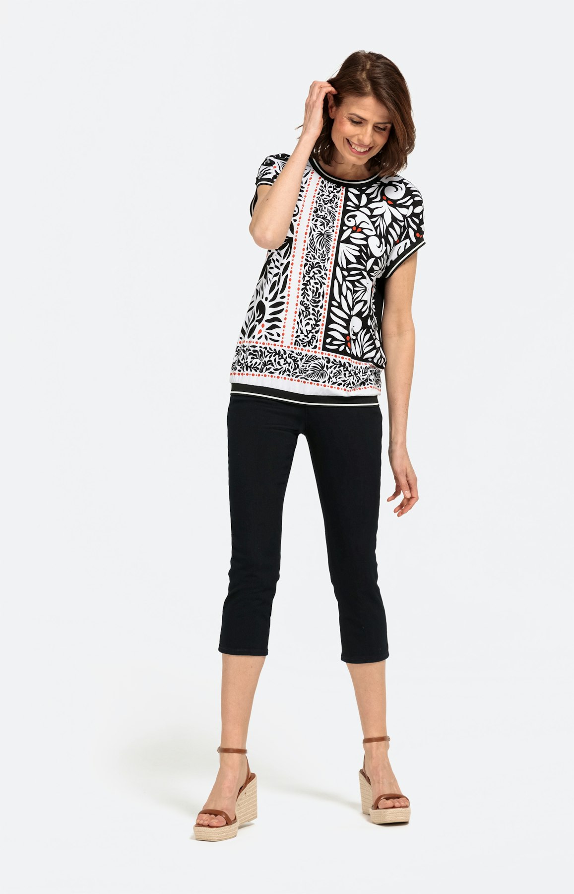 Gemustertes Kurzarm-Shirt