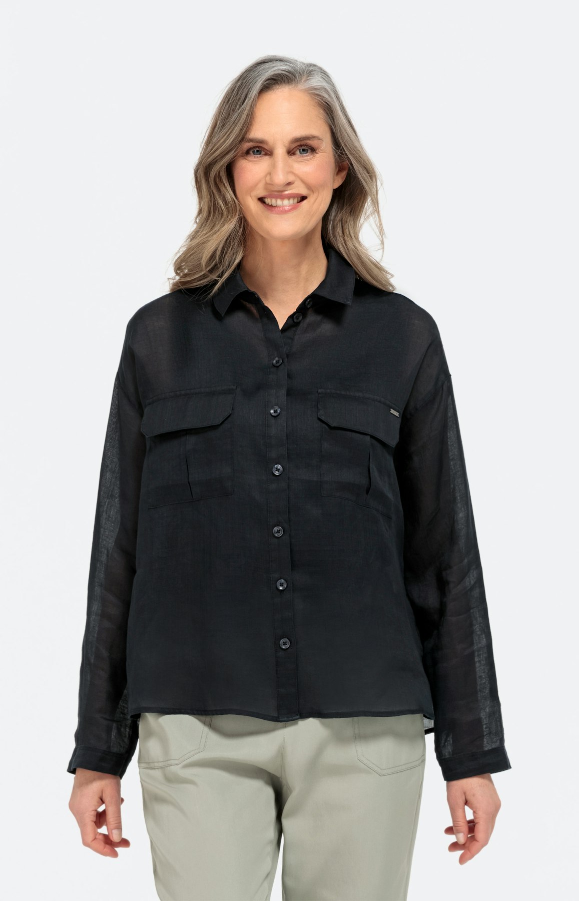 Bluse mit langem Arm und Umlegekragen