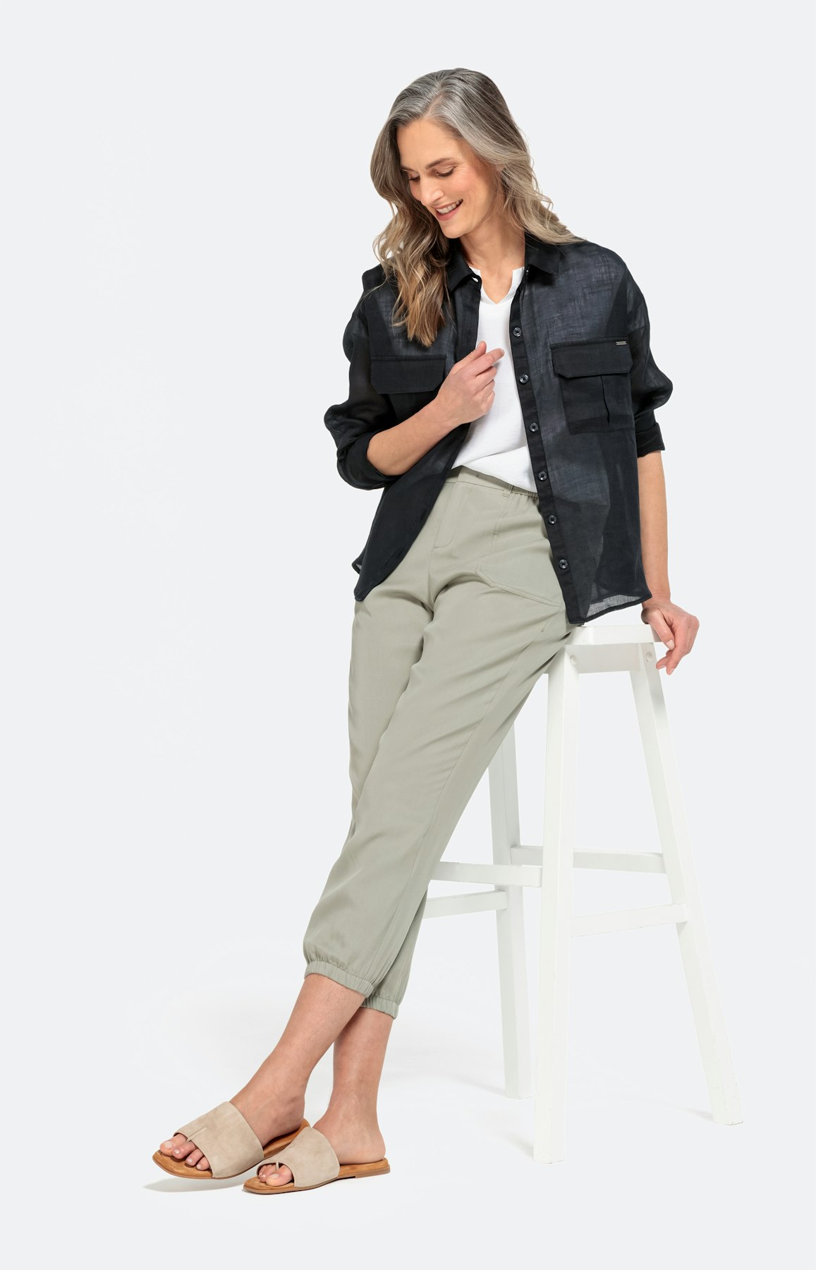 Bluse mit langem Arm und Umlegekragen