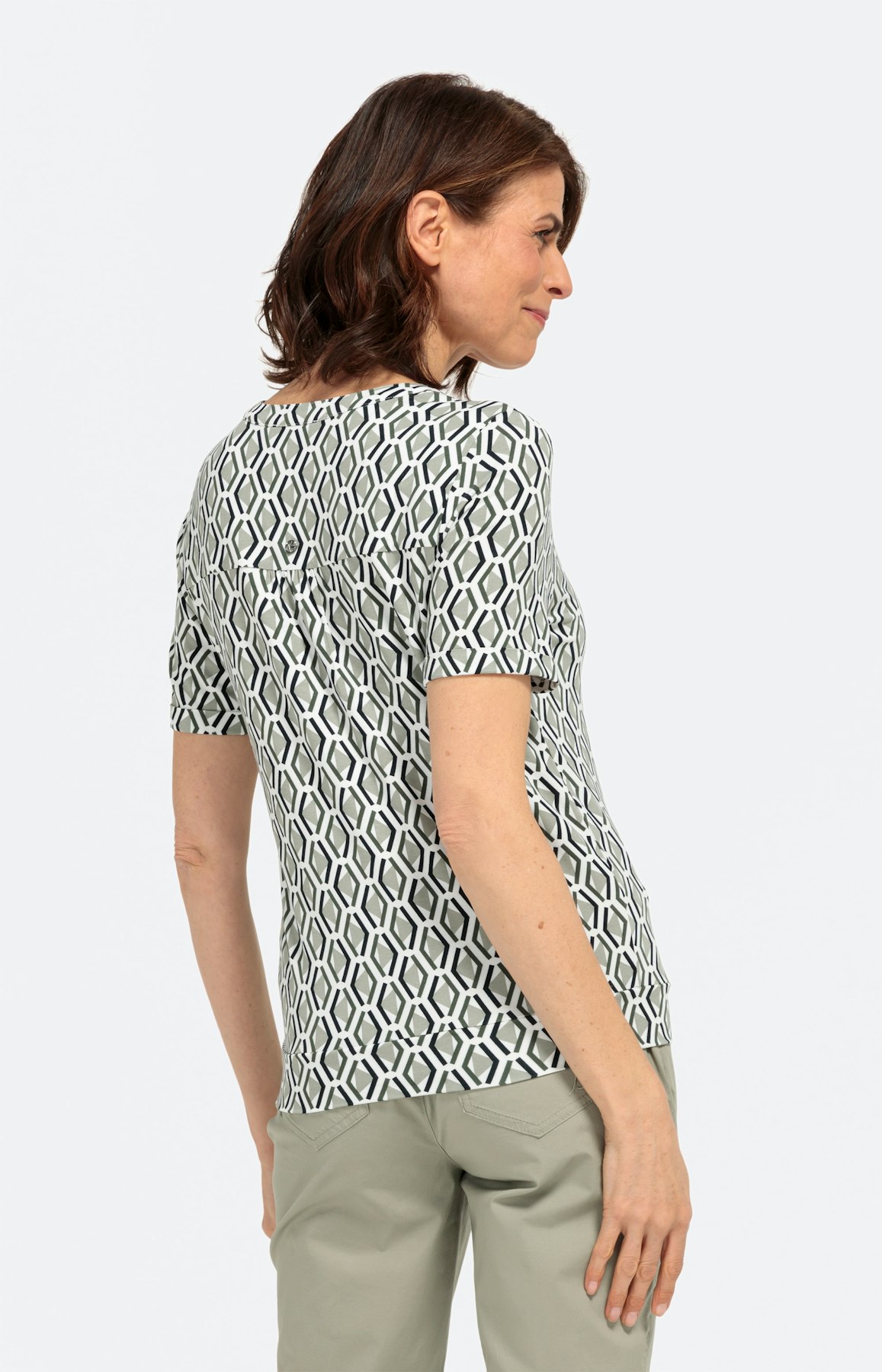 Shirt met korte mouwen en knoopdetail