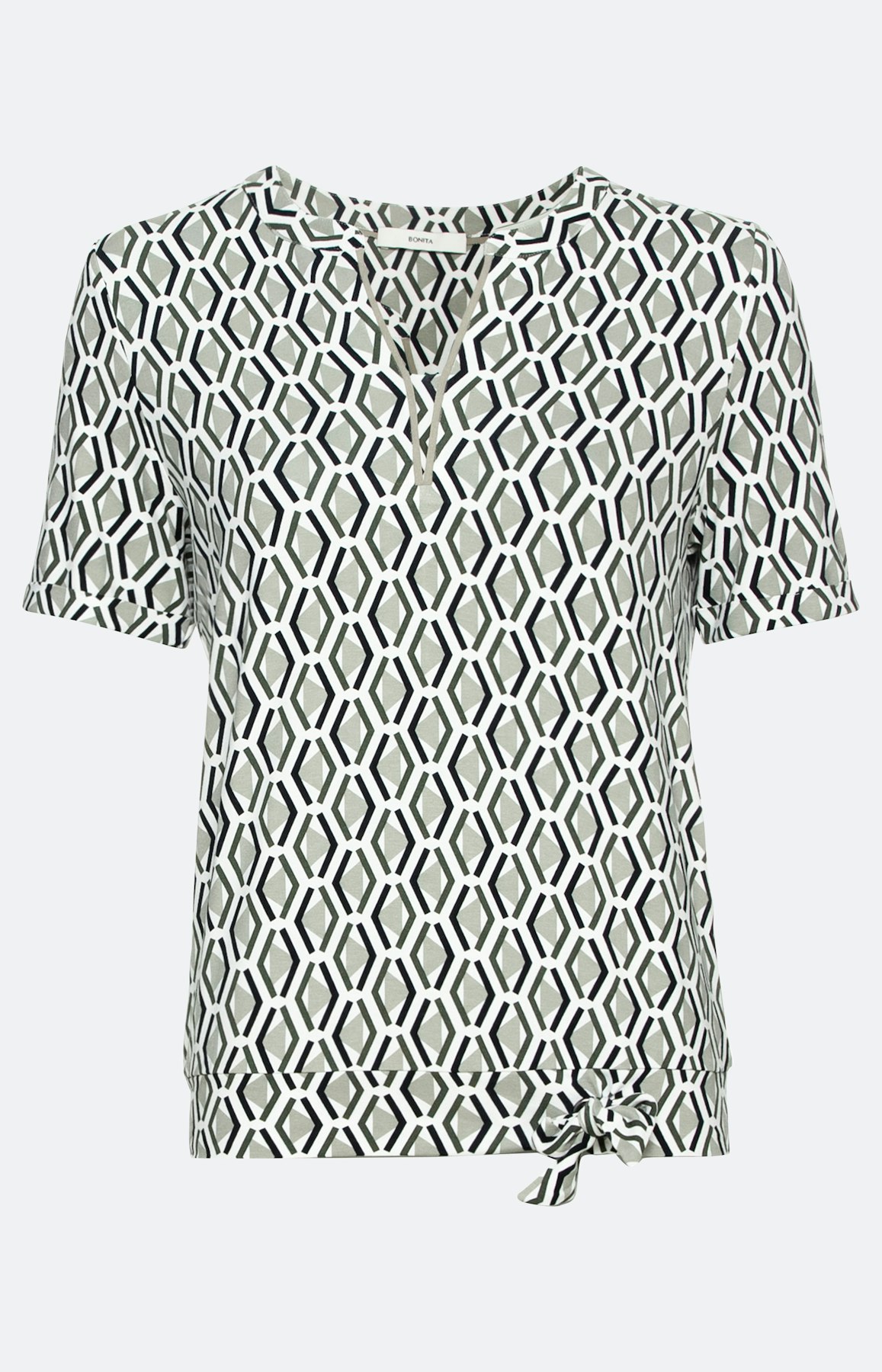 Shirt met korte mouwen en knoopdetail