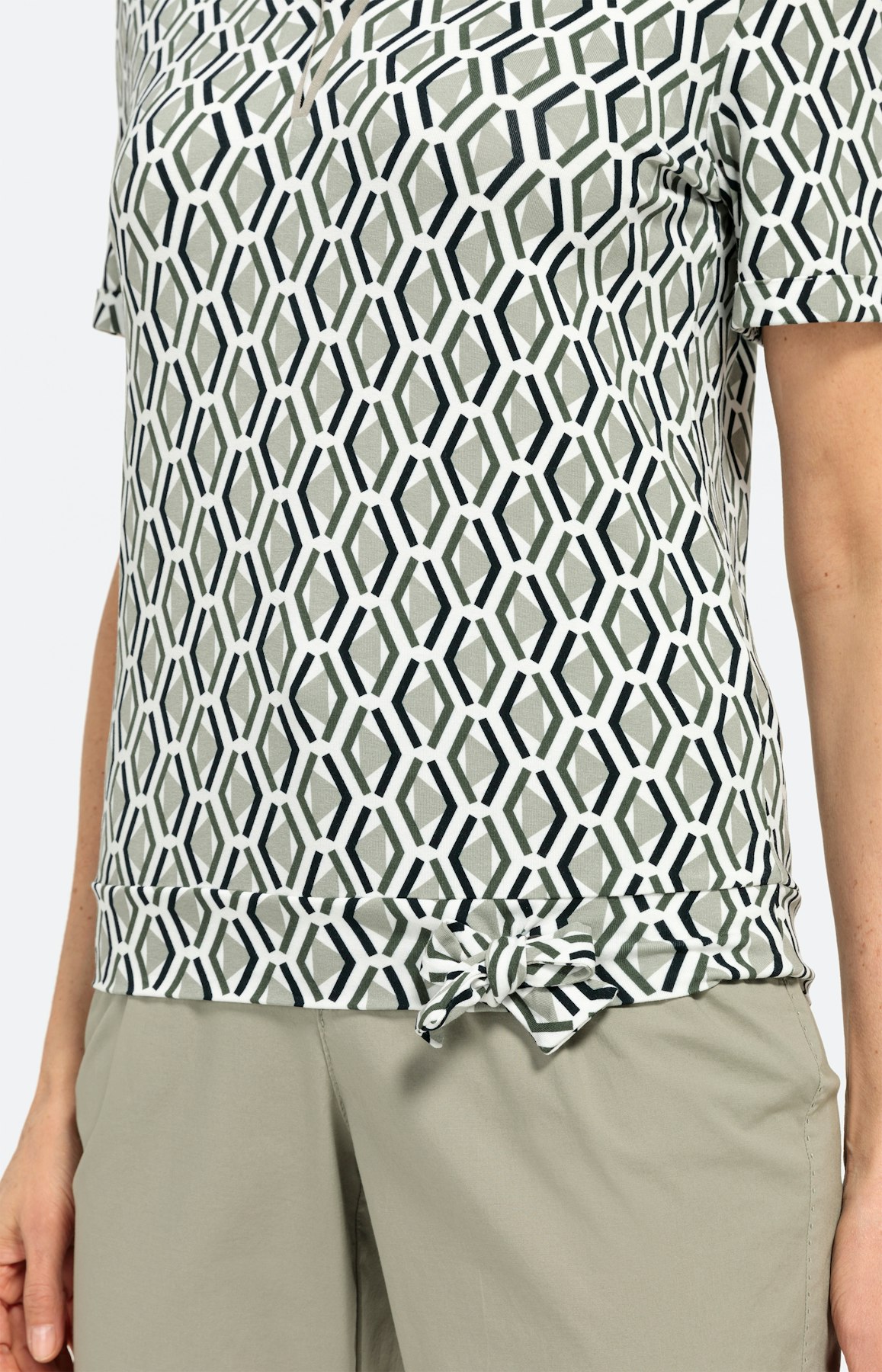 Shirt met korte mouwen en knoopdetail
